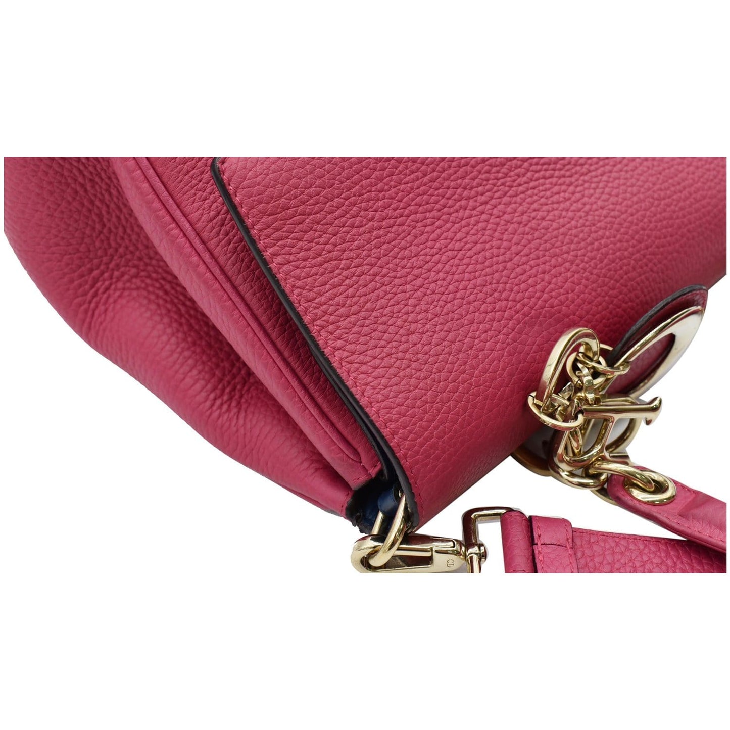 CHRISTIAN DIOR Be Dior Leather Flap Shoulder Bag Pink