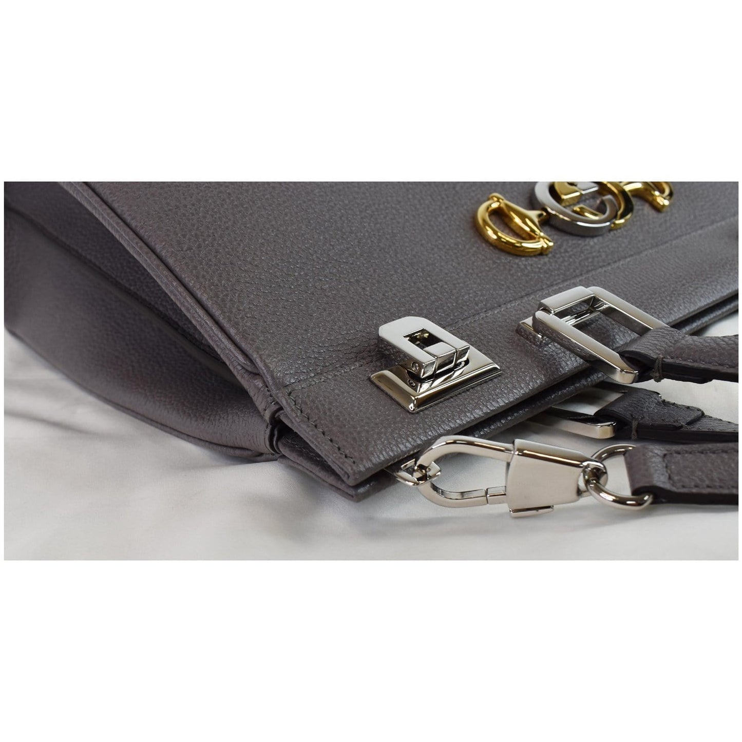 Gucci Zumi Medium Grainy Leather Top Handle Bag Dusty Grey 564714