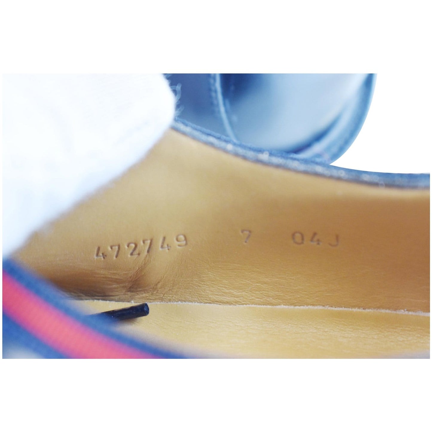 GUCCI Classic Web Lace Up Shiny Leather Shoes Black 472749 US 7