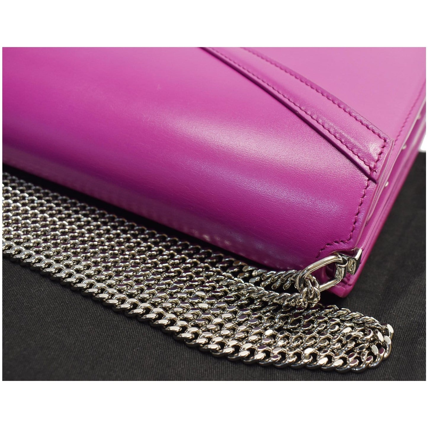 YVES SAINT LAURENT Cassandra Medium Monogram Clasp Shoulder Bag Magenta