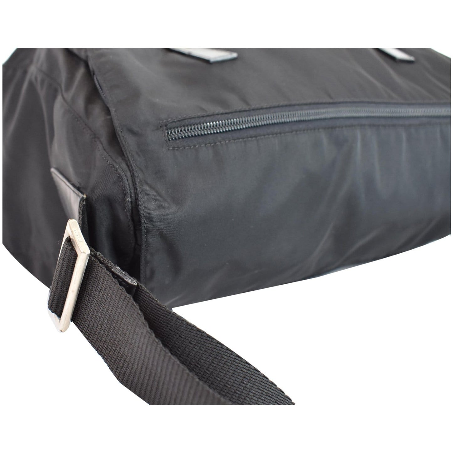 PRADA Vela Nylon Messenger Bag Black