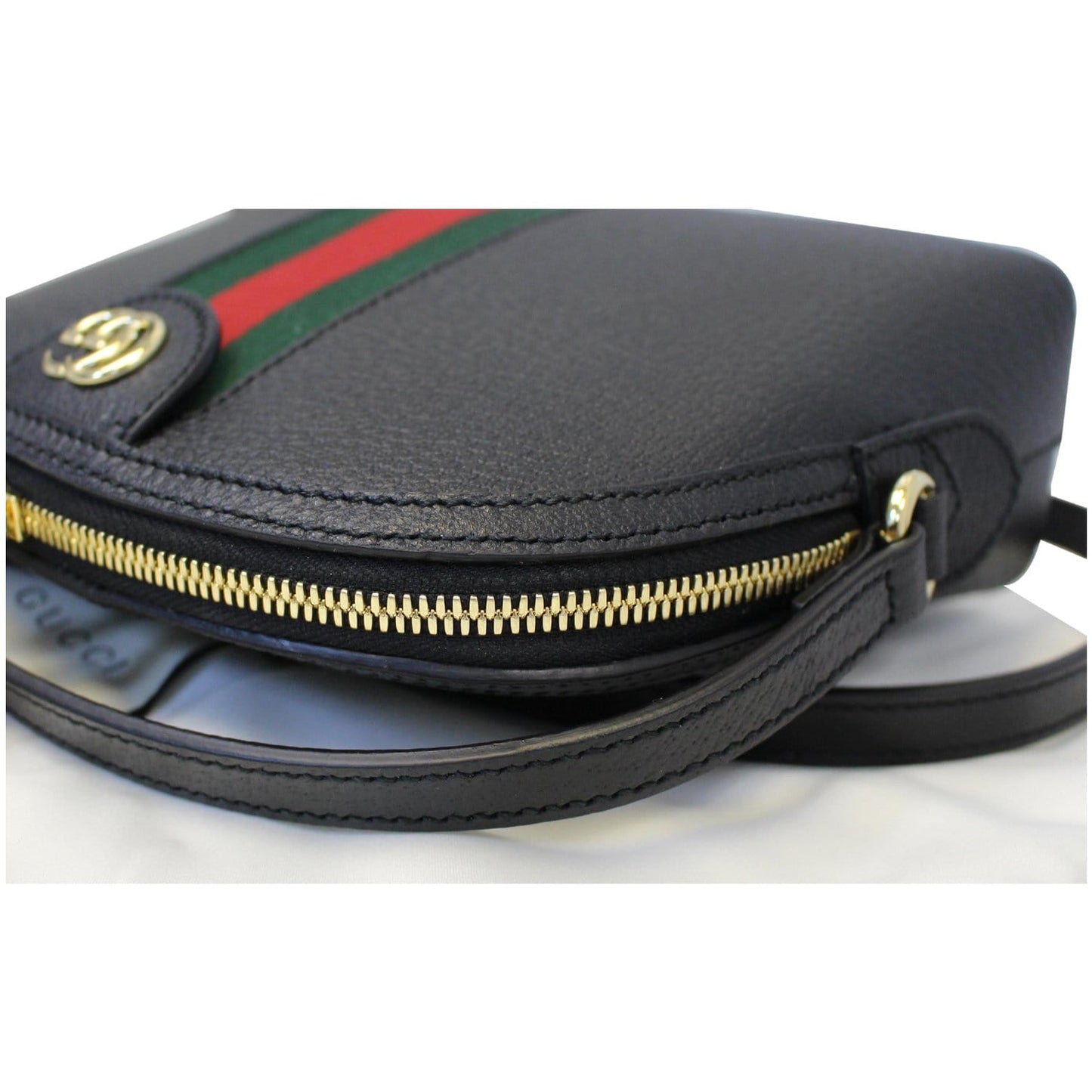 Gucci Ophidia Small Web GG Leather Shoulder Bag Black