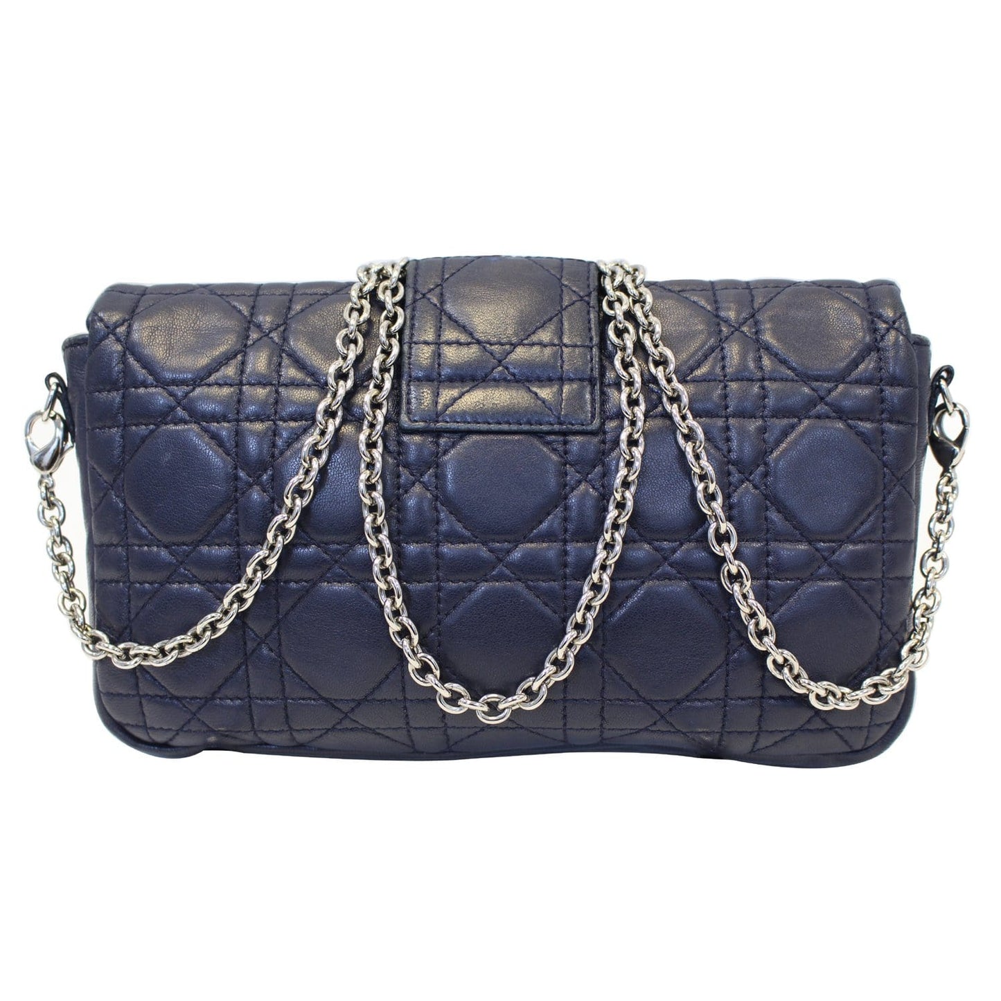 CHRISTIAN DIOR Miss Dior Cannage Quilted Leather Crossbody Bag Black