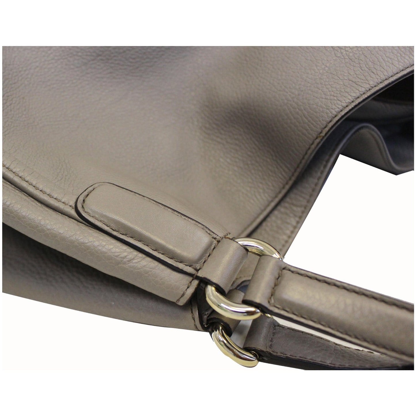 GUCCI Soho Leather Large Tote Shoulder Bag Taupe