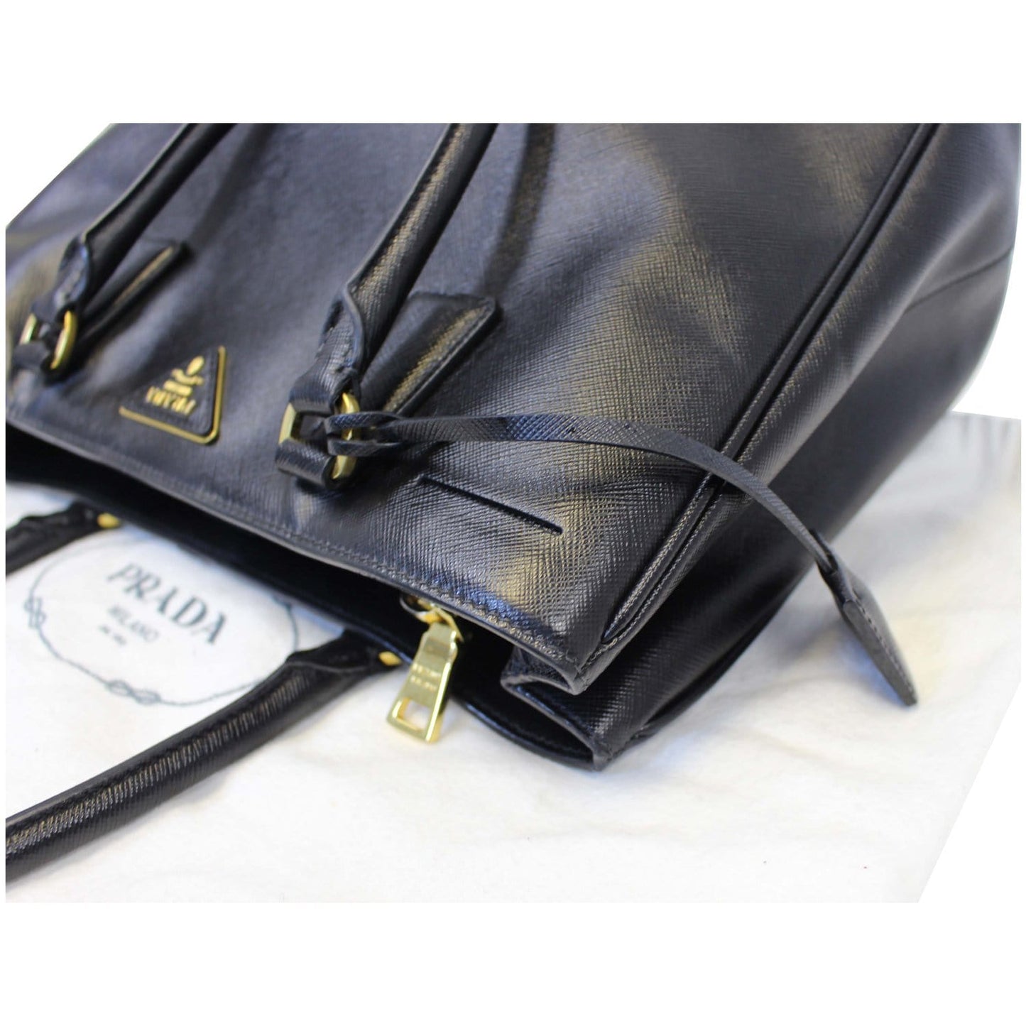 PRADA Galleria Medium Saffiano Leather Tote Bag Black