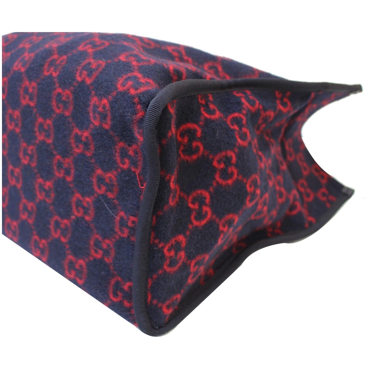 GUCCI GG Wool Tote Shoulder Bag Blue/Red 598169