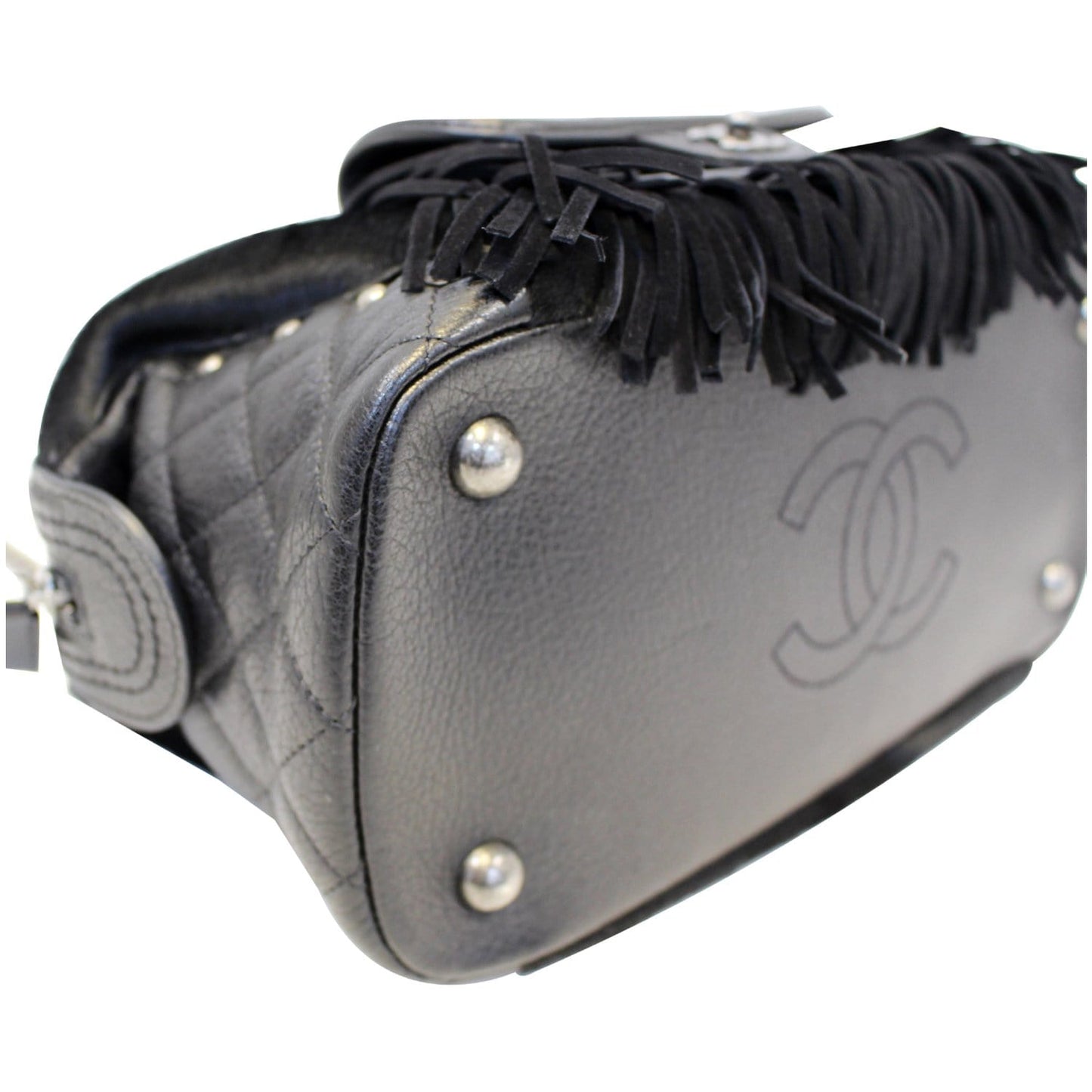 CHANEL Paris Dallas Pony Hair Leather Fringe Bowling Bag Black - Last Call