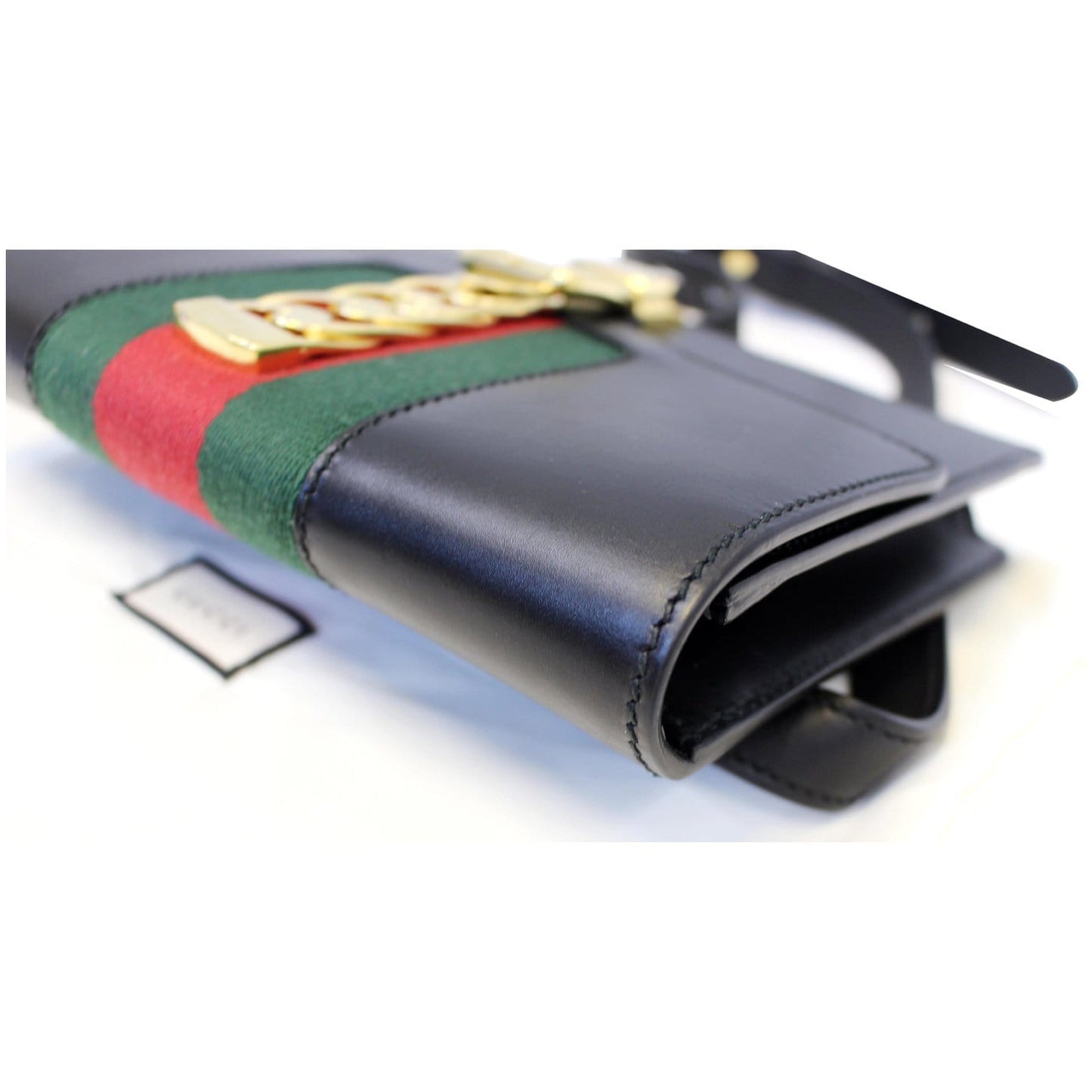 GUCCI Sylvie Calfskin Leather Belt Bumbag Black 476811