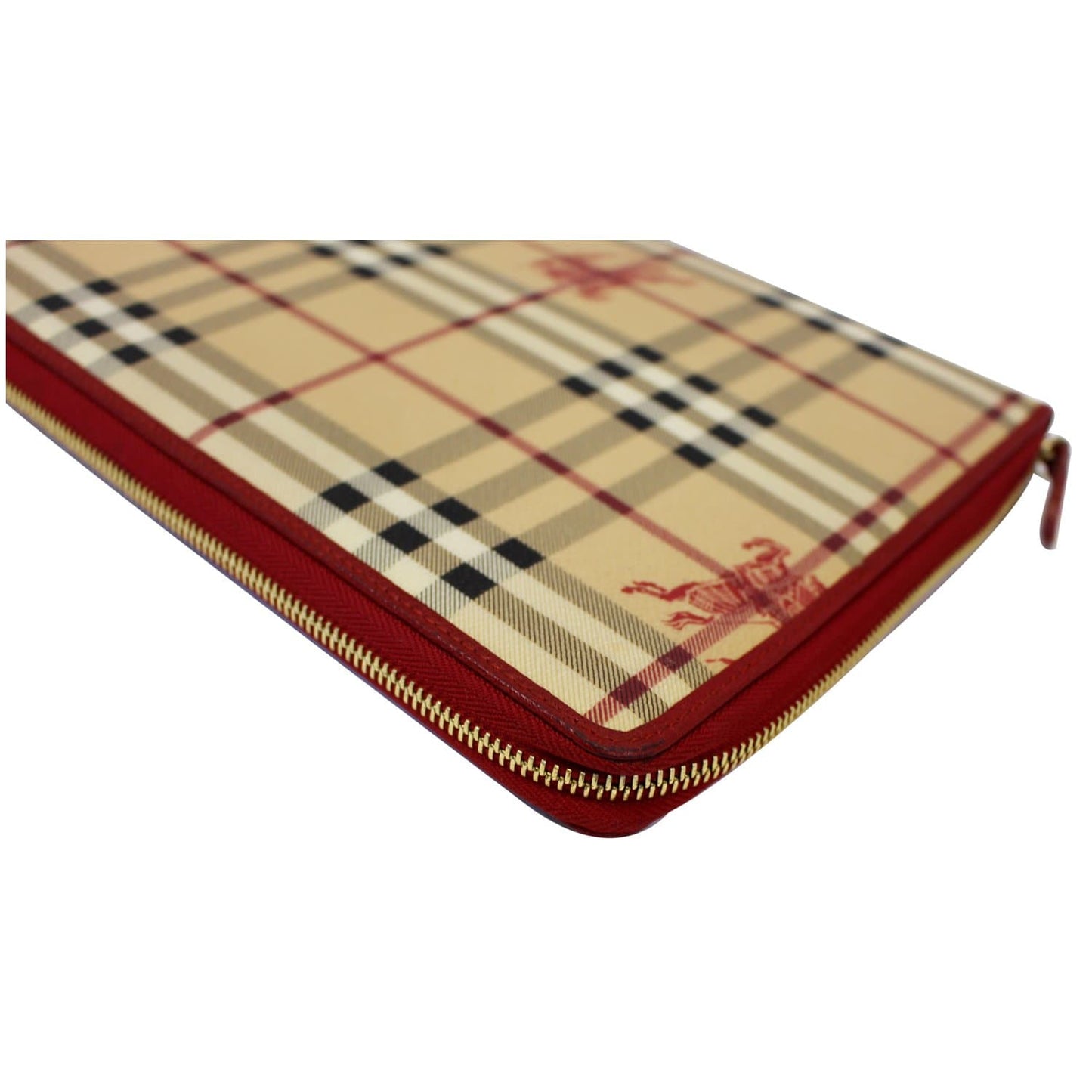 BURBERRY Check Leather iPad Cover Red