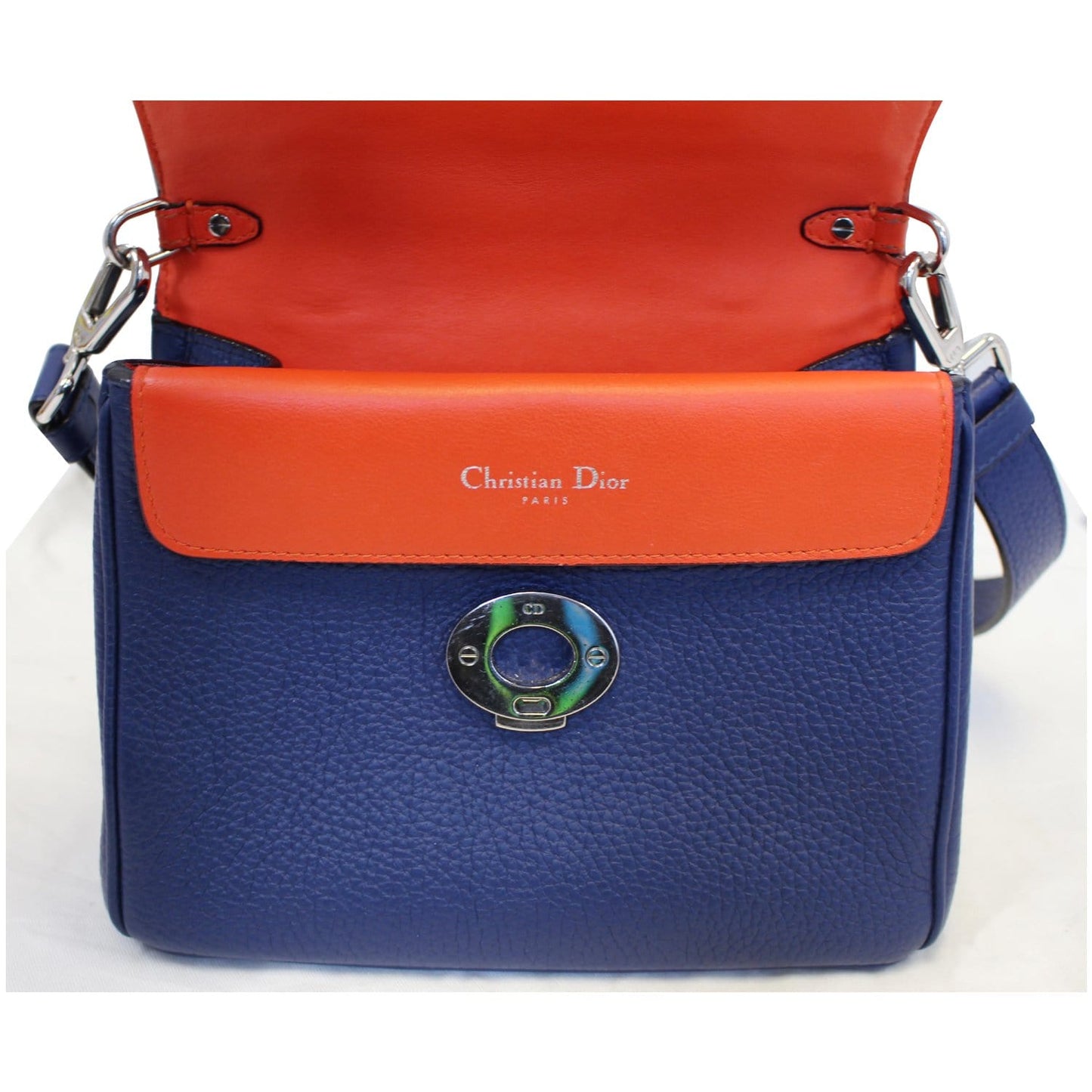 CHRISTIAN DIOR Be Dior Small Bullcalf Flap Shoulder Bag Blue