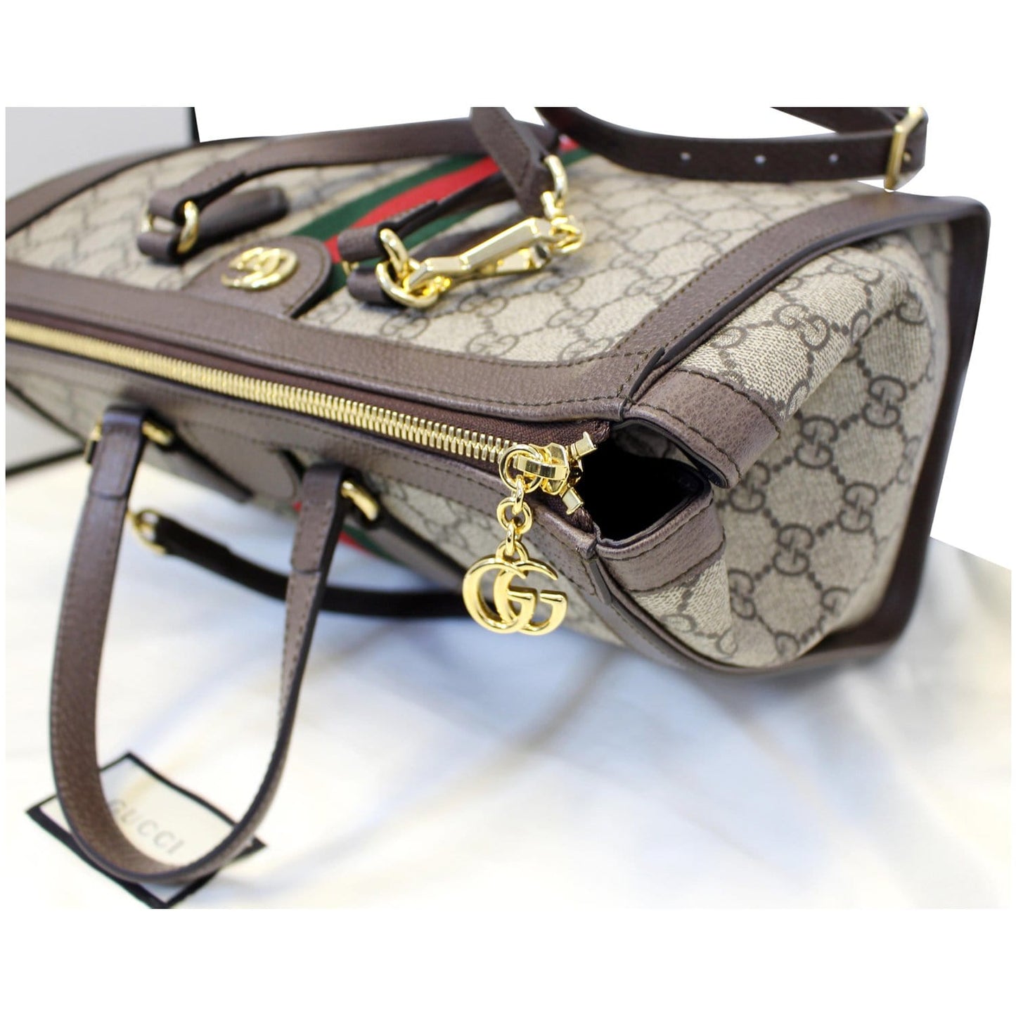 GUCCI Ophidia Medium GG Supreme Tote Shoulder Bag Beige 524537