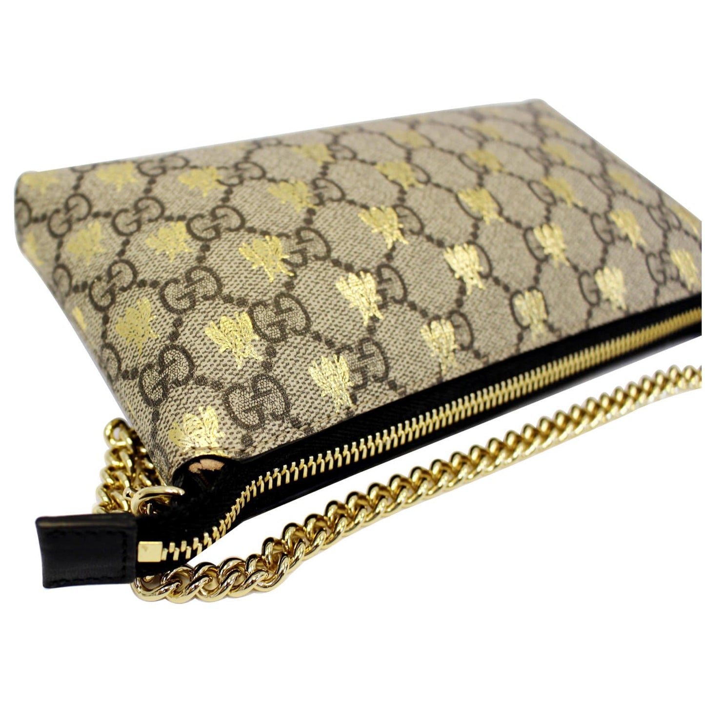 GUCCI Linea Bee GG Supreme Wristlet Handbag