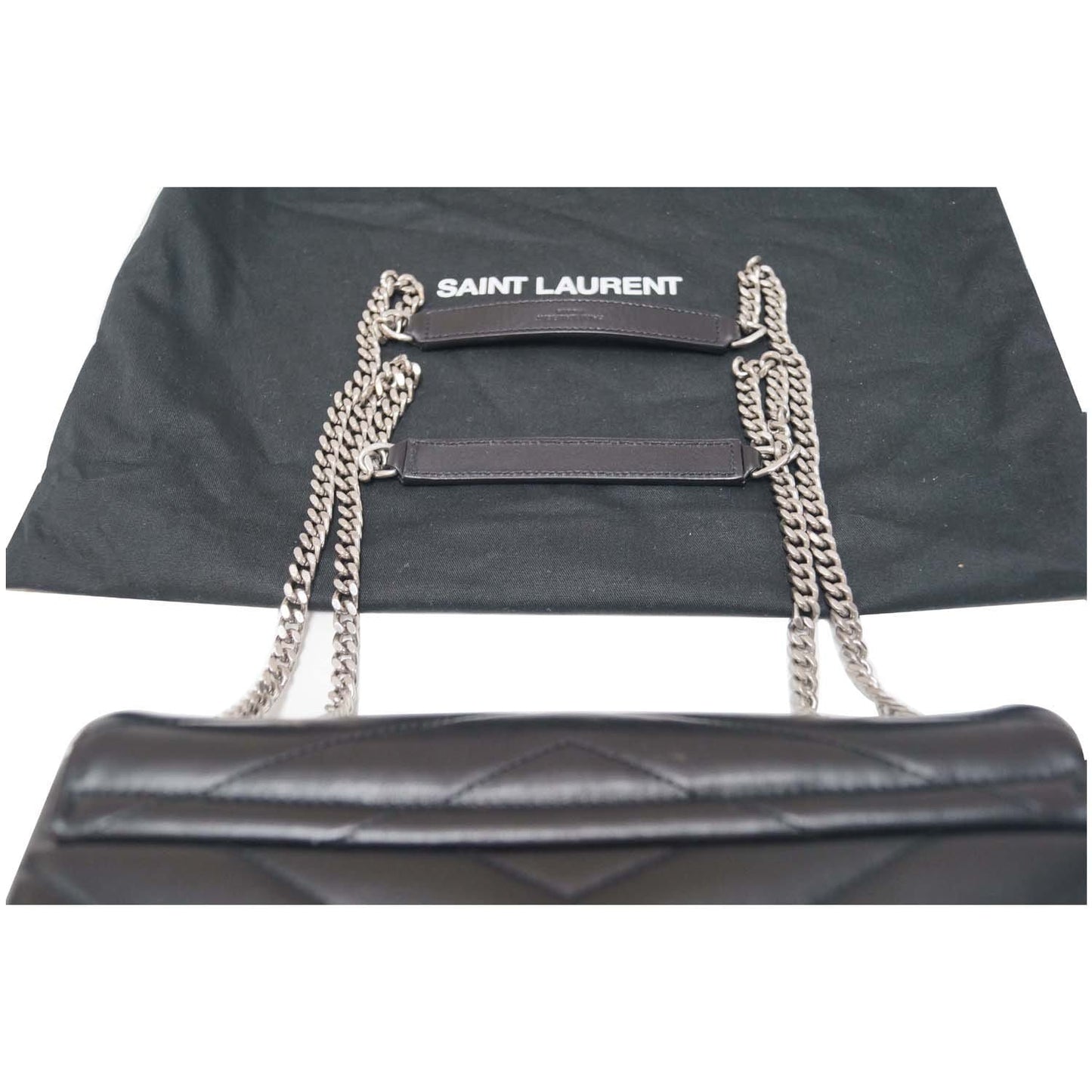 SAINT LAURENT Matelasse Loulou Monogram Calfskin Shoulder Bag Black