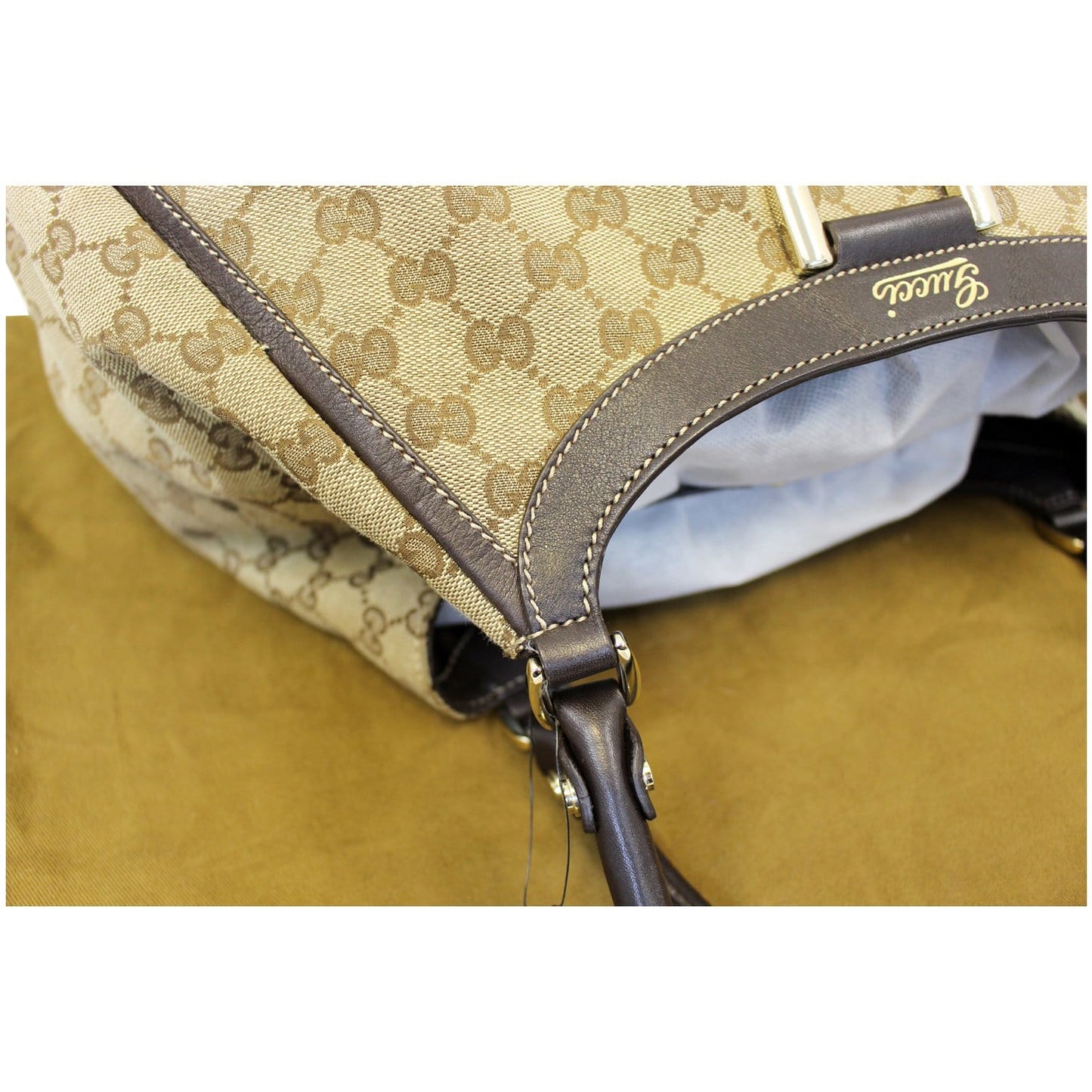 GUCCI GG Canvas D Ring Large Hobo Bag 189835