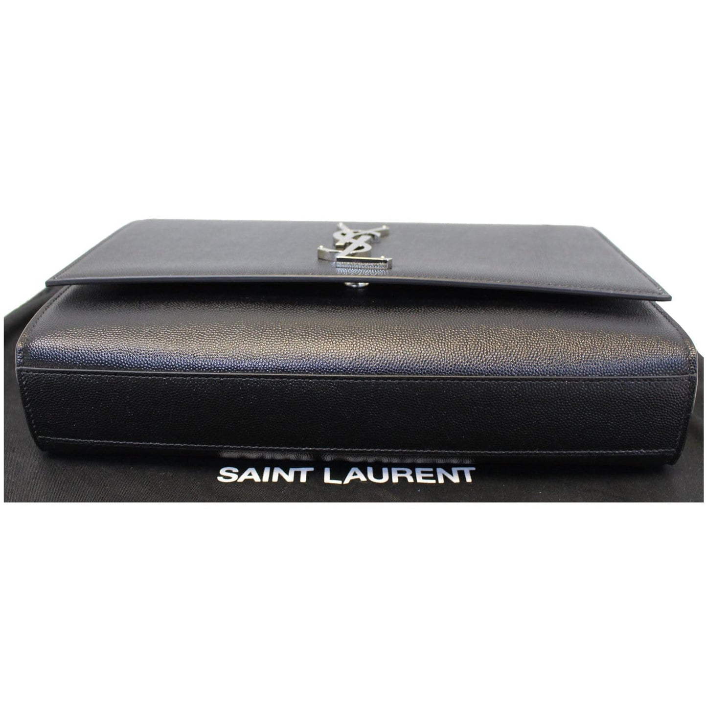 YVES SAINT LAURENT Kate Large Grain De Poudre Leather Shoulder Bag Black
