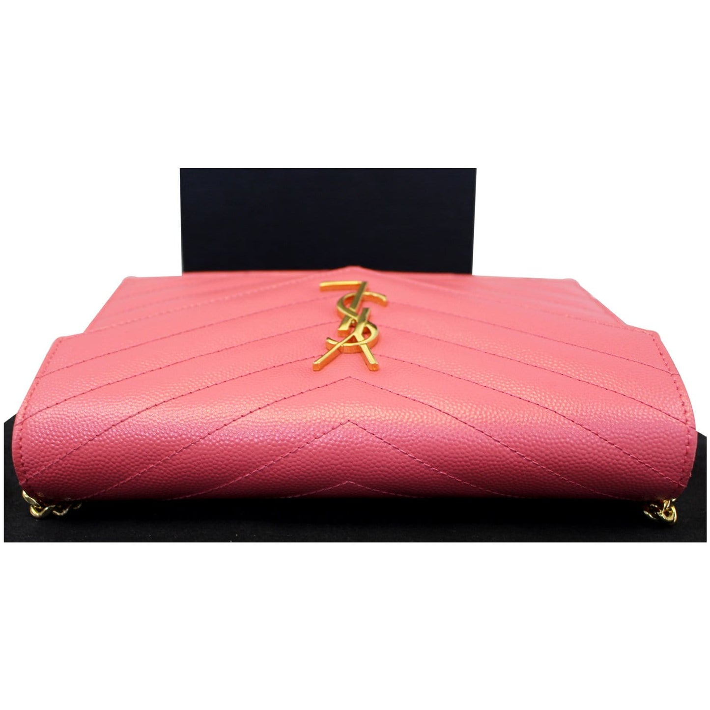 YVES Saint Laurent Monogram Matelasse Wallet-on-A-Chain Crossbody Bag Pink