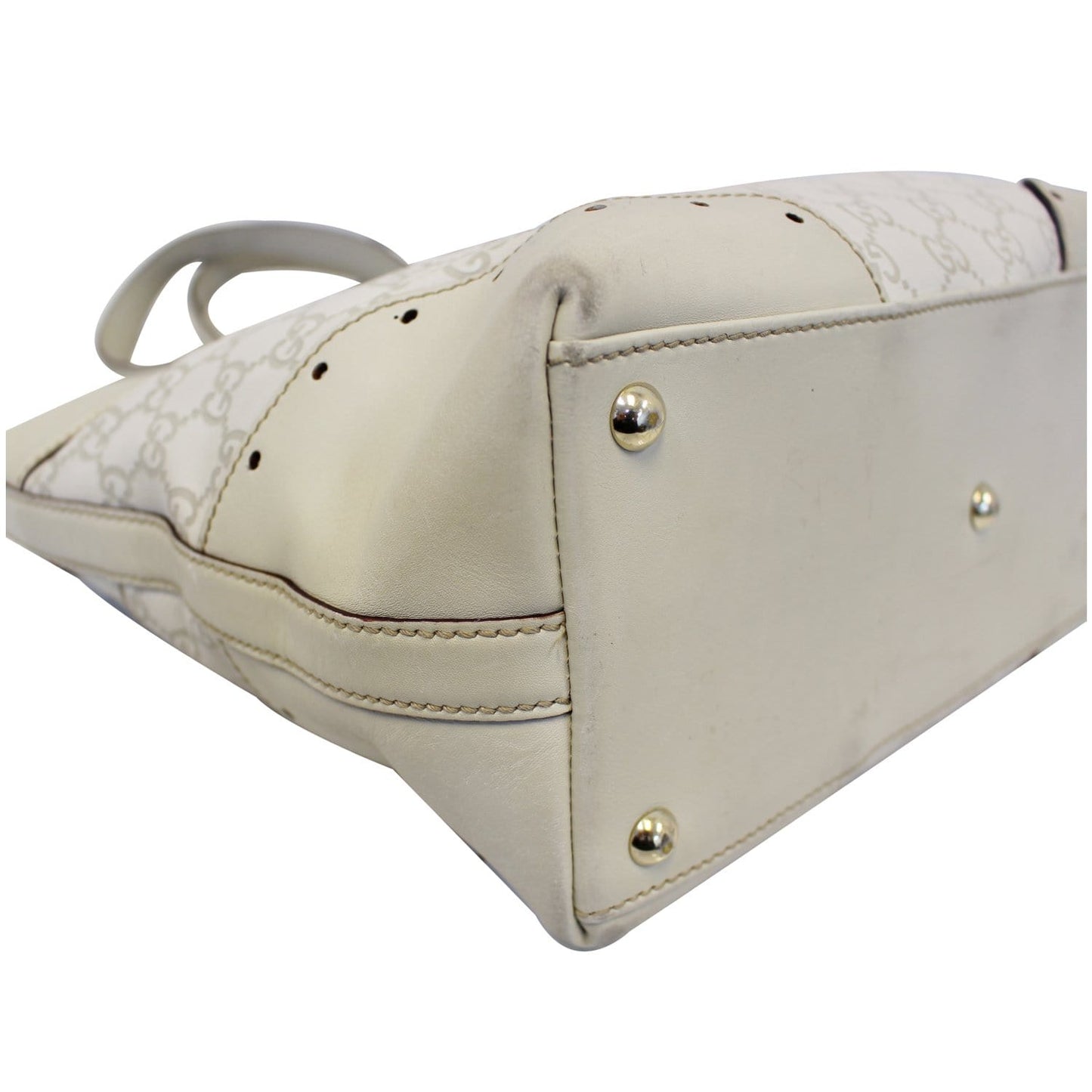 GUCCI Cream Guccissima Leather Gold-tone Tote Shoulder Bag 145993