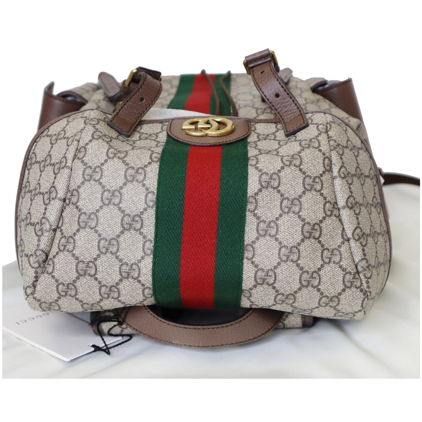 GUCCI Ophidia GG Medium Supreme Canvas Backpack Beige/Ebony 598140