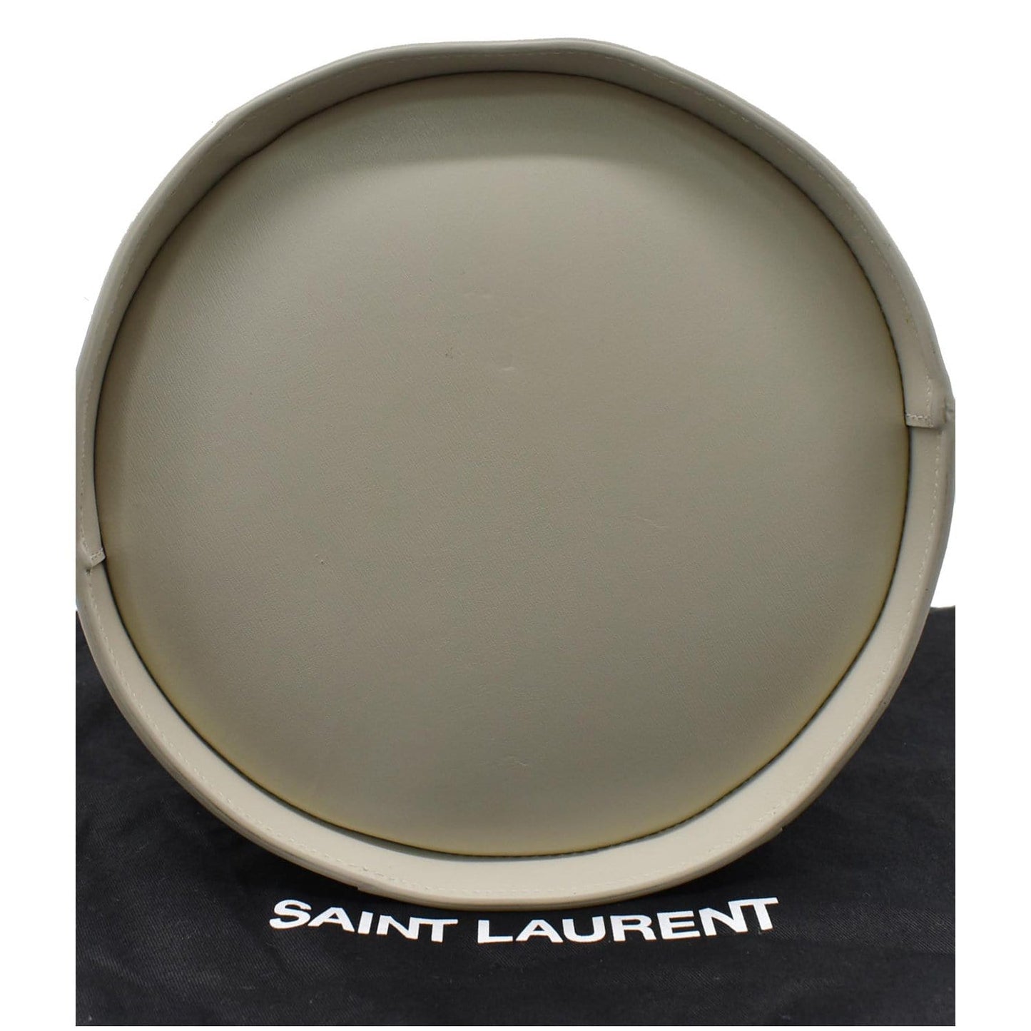 YVES SAINT LAURENT Talitha Medium Leather Bucket Crossbody Bag White