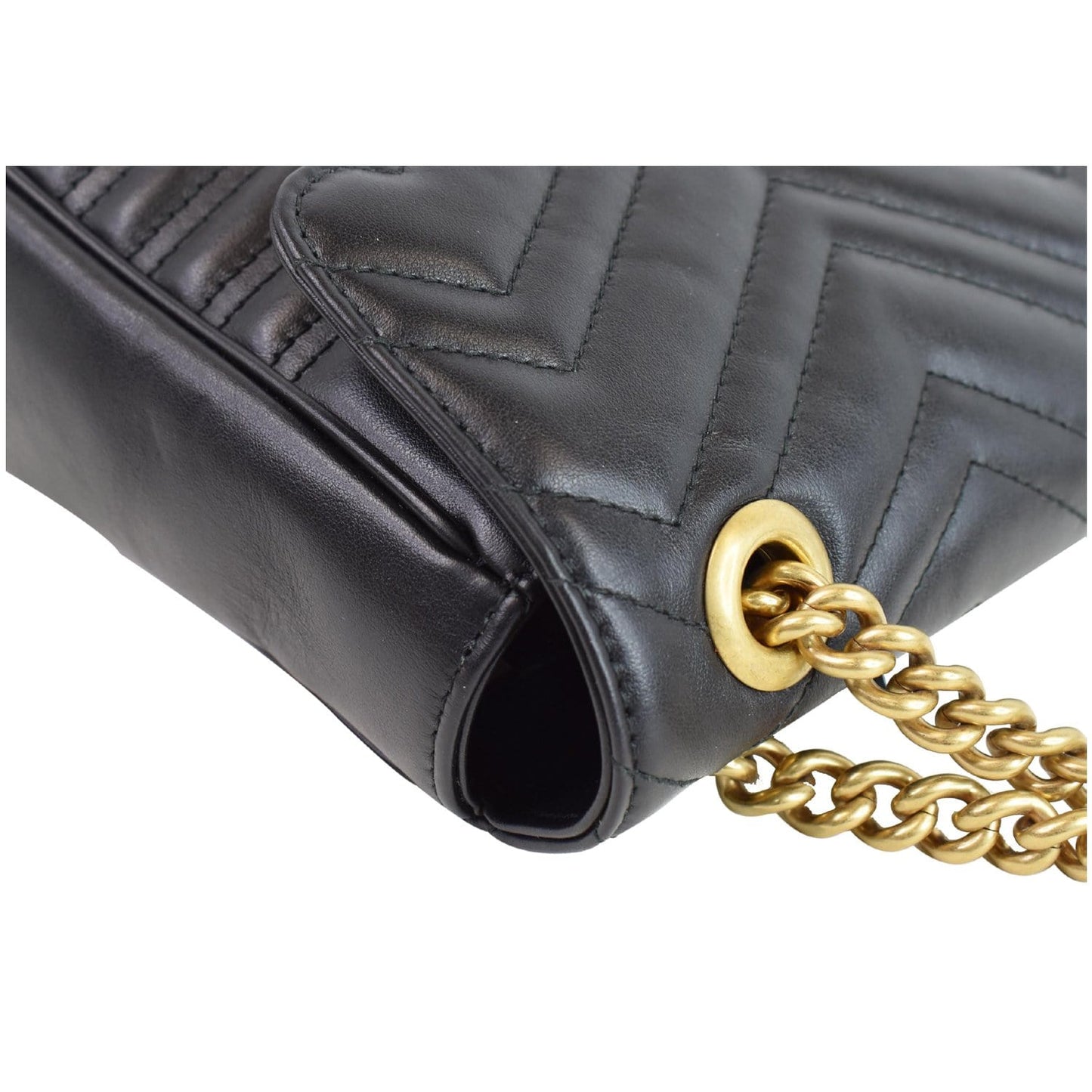 GUCCI GG Marmont Medium Matelasse Shoulder Bag Black 443496