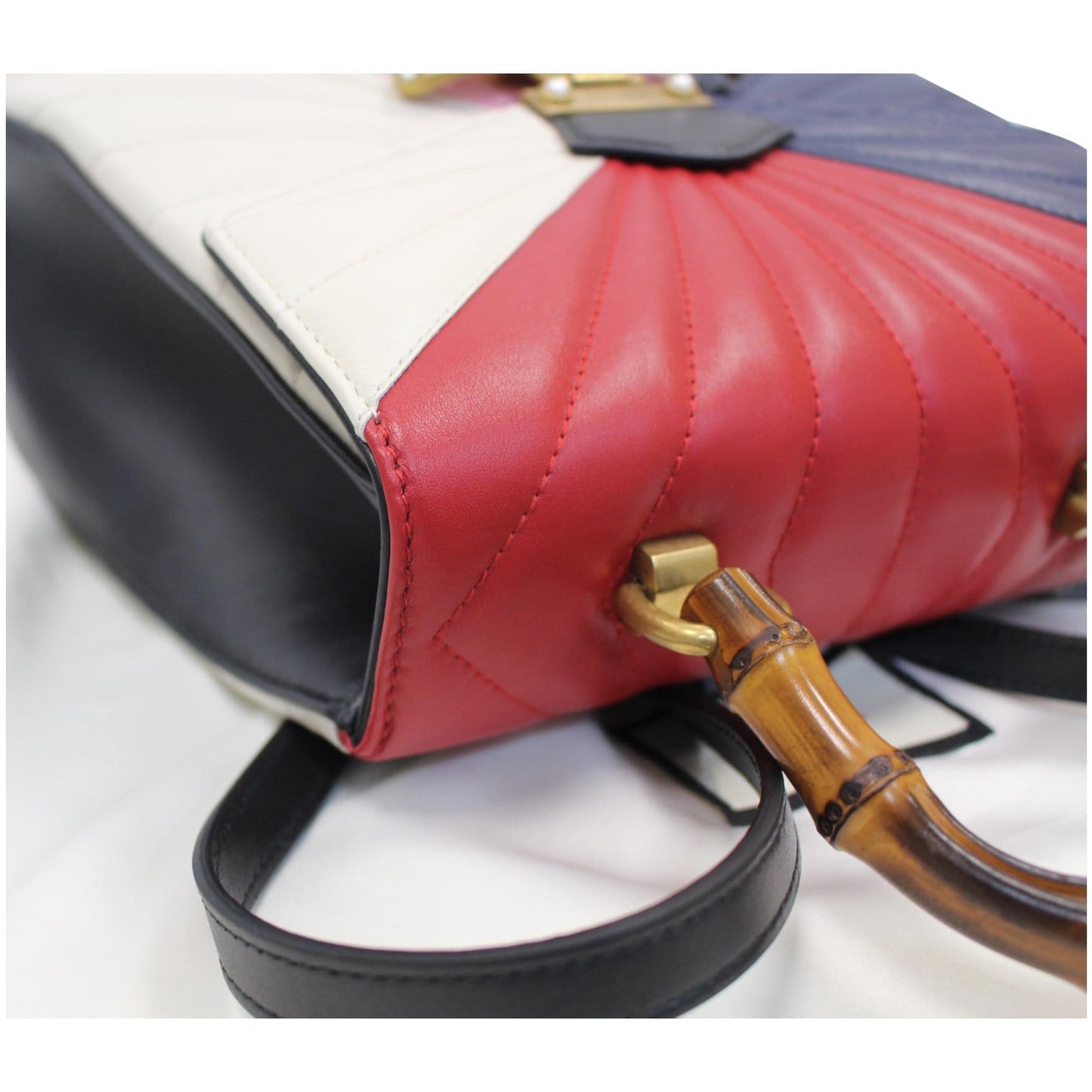 GUCCI Queen Margaret Quilted Leather Bee Backpack Bag Multi 476664