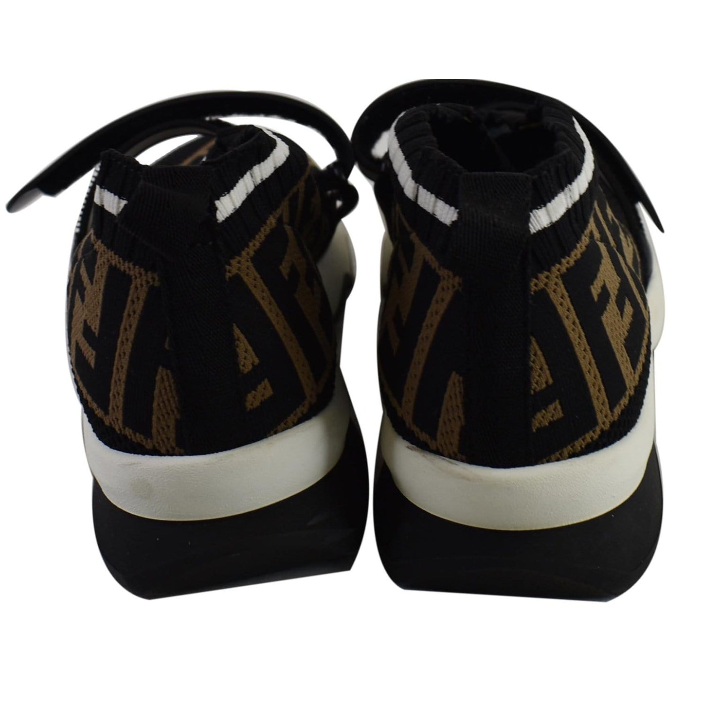 FENDI Rockoko Knit Fabric Sneakers Black Size 6