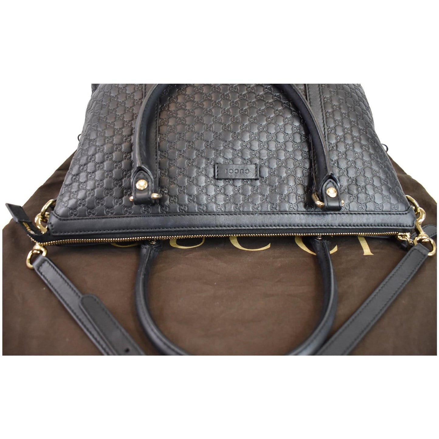 GUCCI Micro Guccissima Leather 2Way Shoulder Bag Black 449655