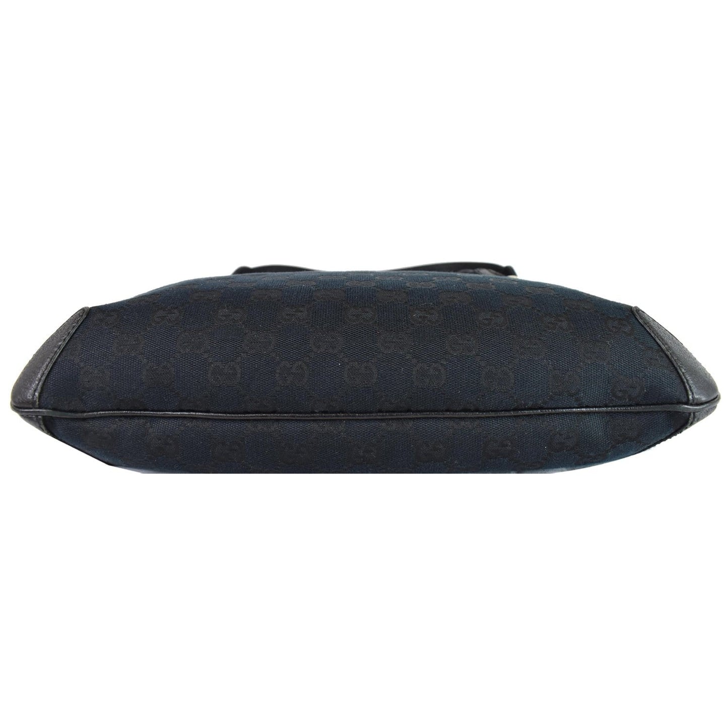 GUCCI Creole Monogram Leather Hobo Bag Black 145826