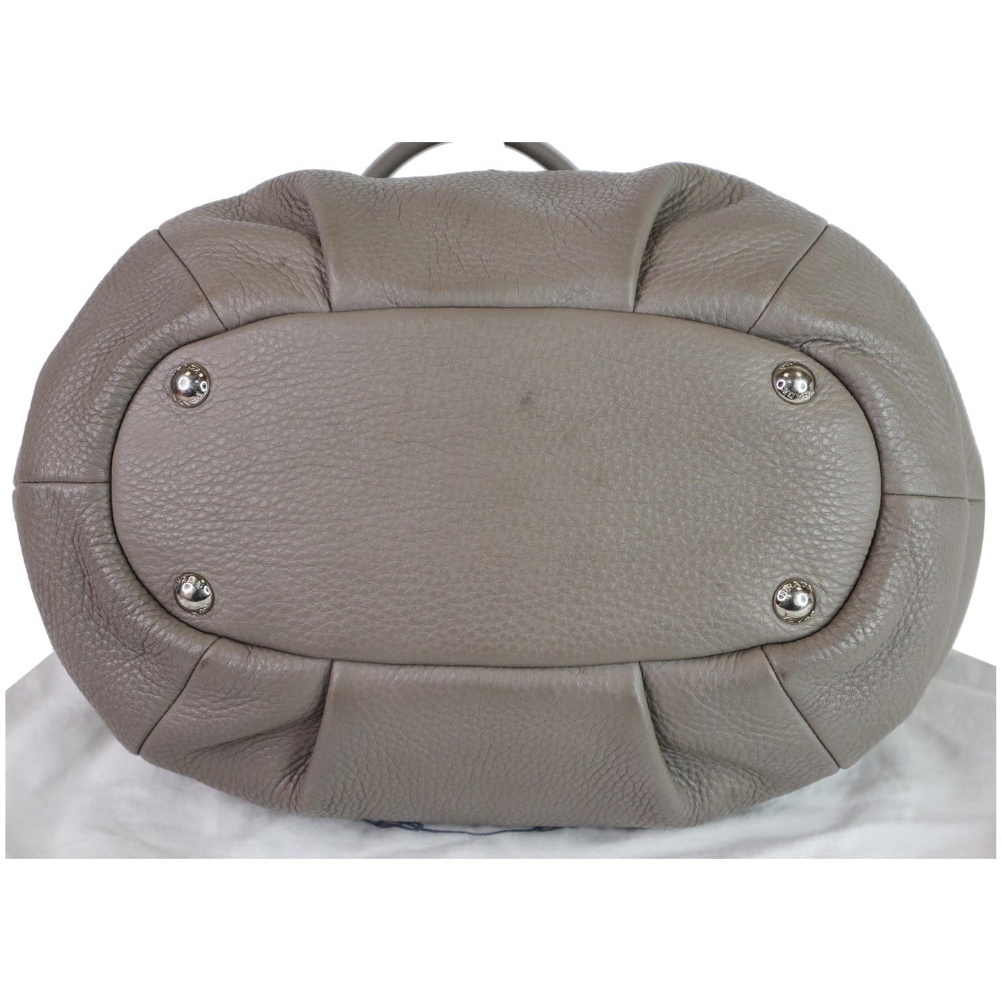 PRADA Vitello Daino Leather Tote Crossbody Bag Taupe BN2792