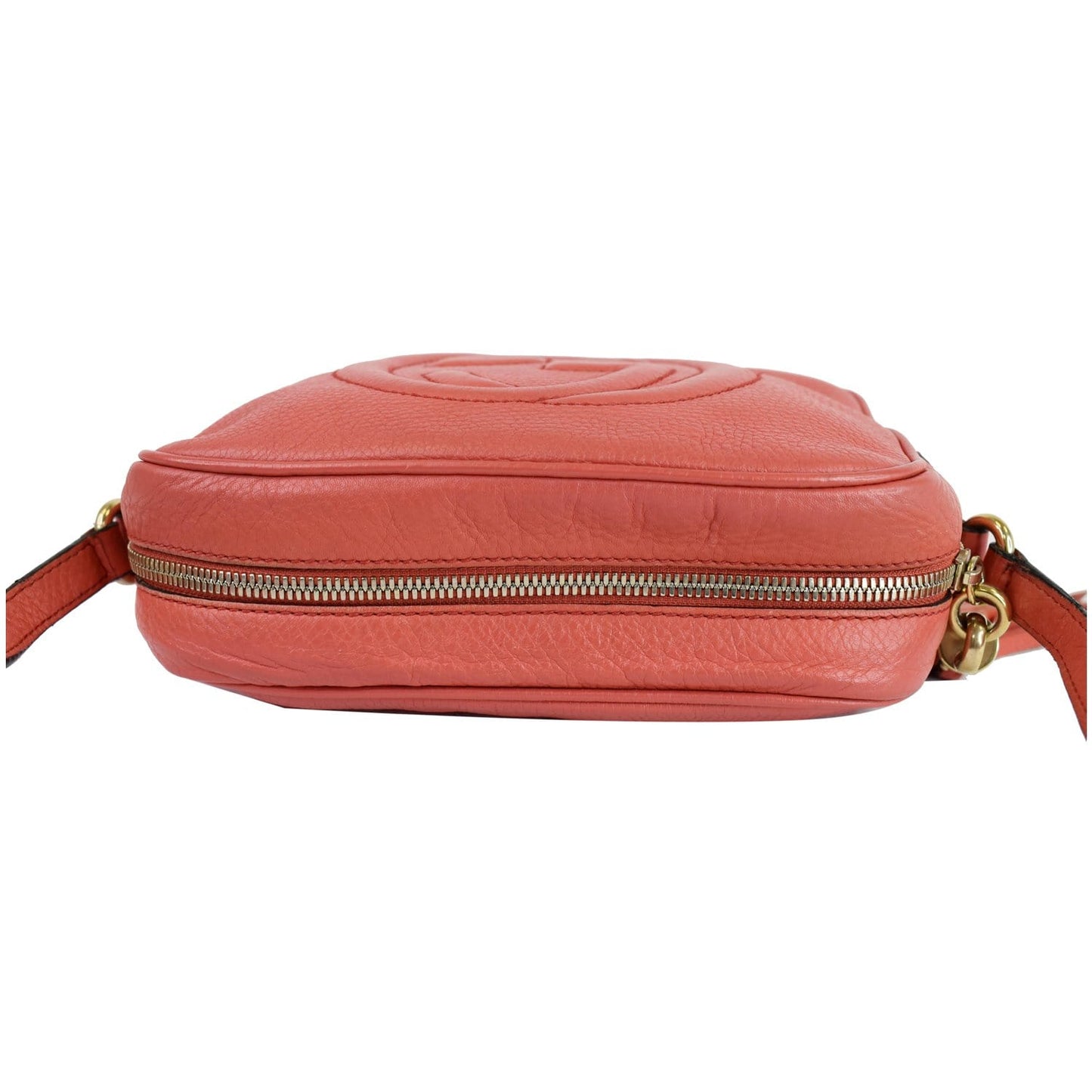 GUCCI Soho Disco Pebbled Leather Small Crossbody Bag Coral 308364 - 15% OFF