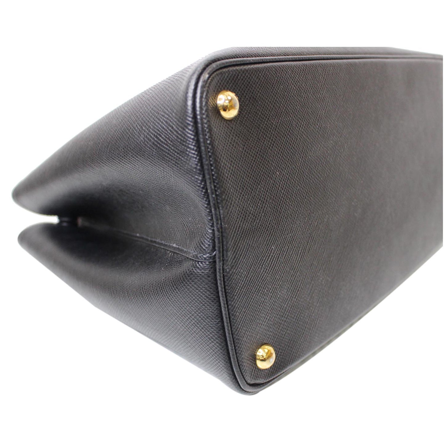 PRADA Double Handle Saffiano Leather Tote Bag Black