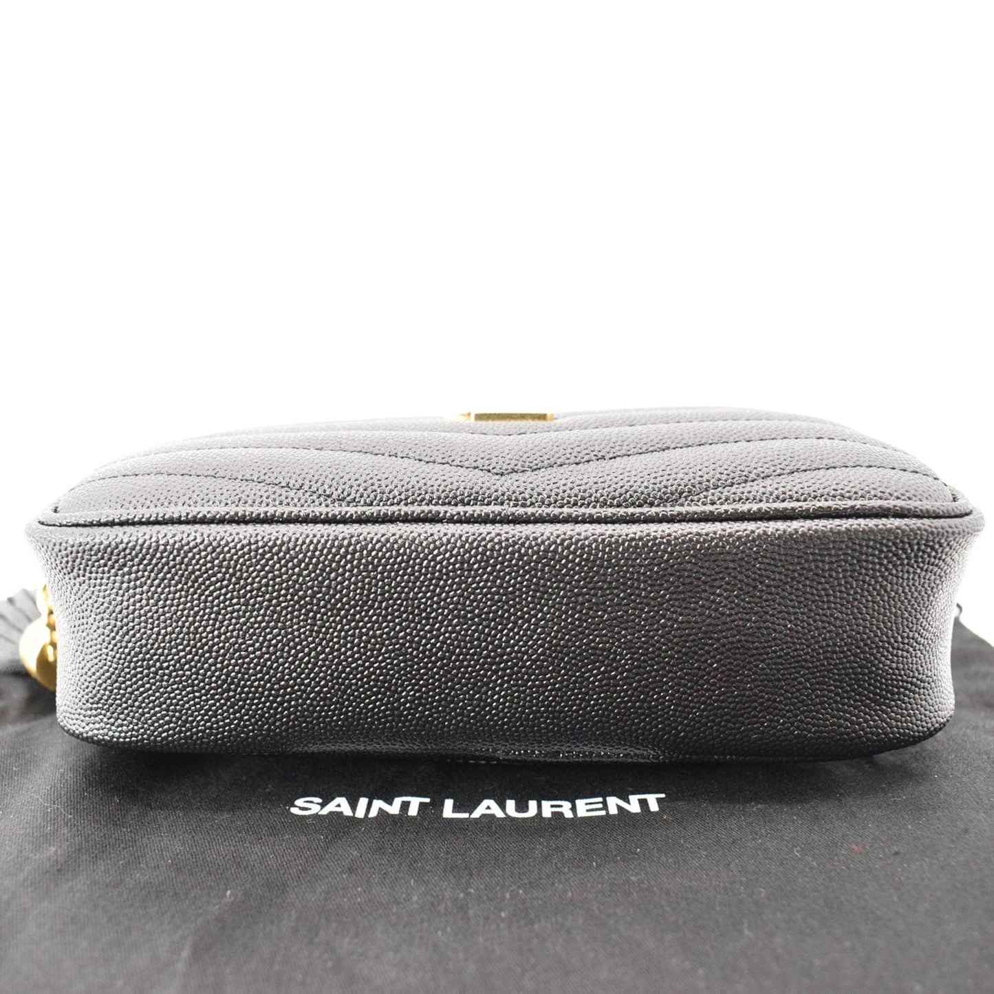 YVES SAINT LAURENT Mini Lou Grain De Poudre Camera Bag Black