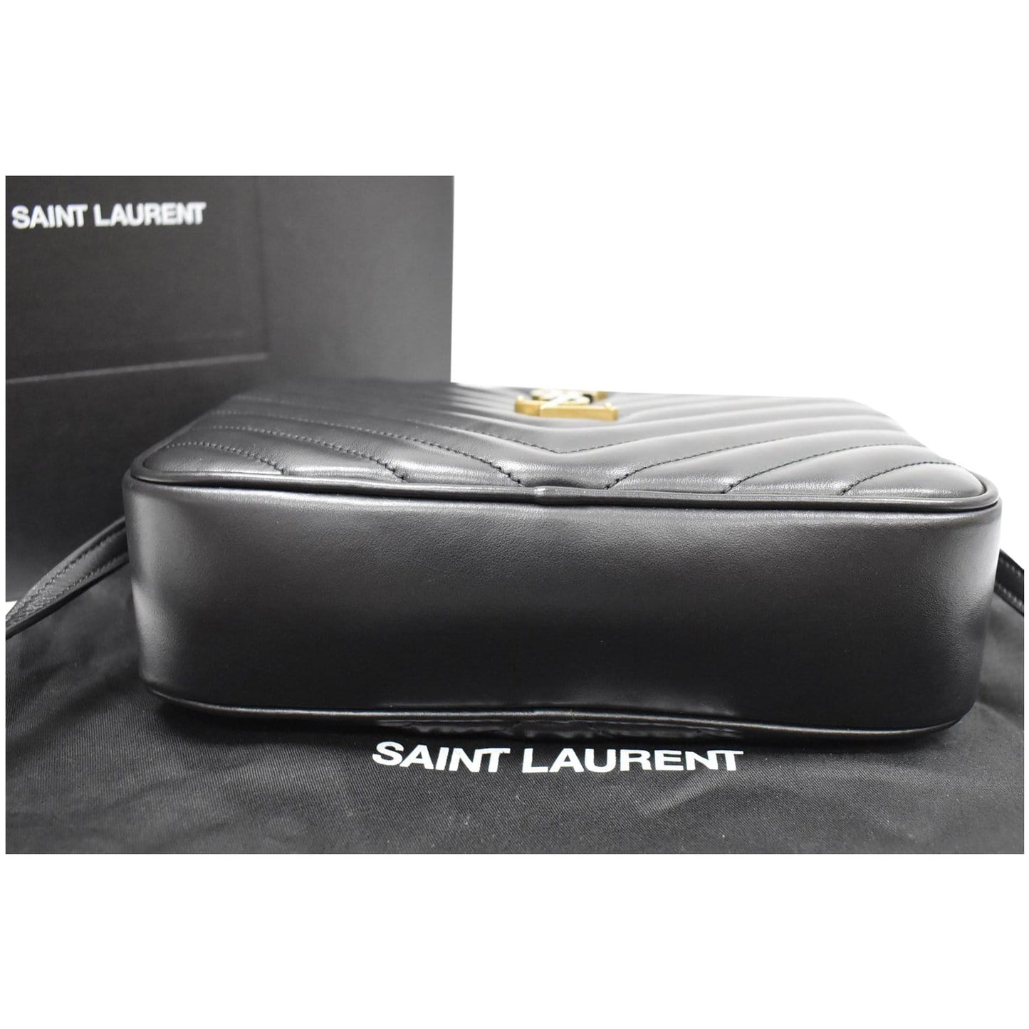 YVES SAINT LAURENT Lou Leather Camera Crossbody Bag Black