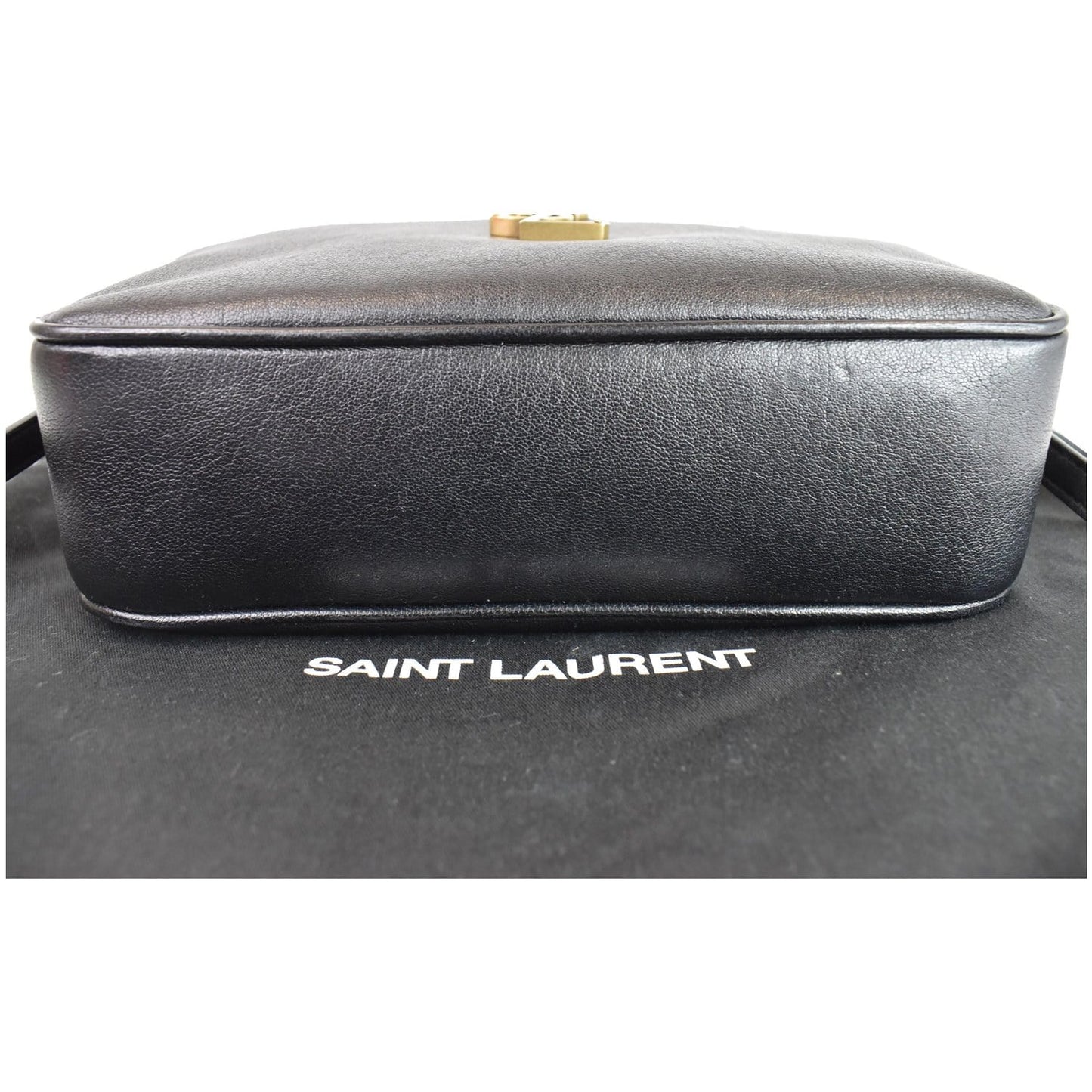 YVES SAINT LAURENT Lou Camera Monogram Leather Shoulder Bag Black