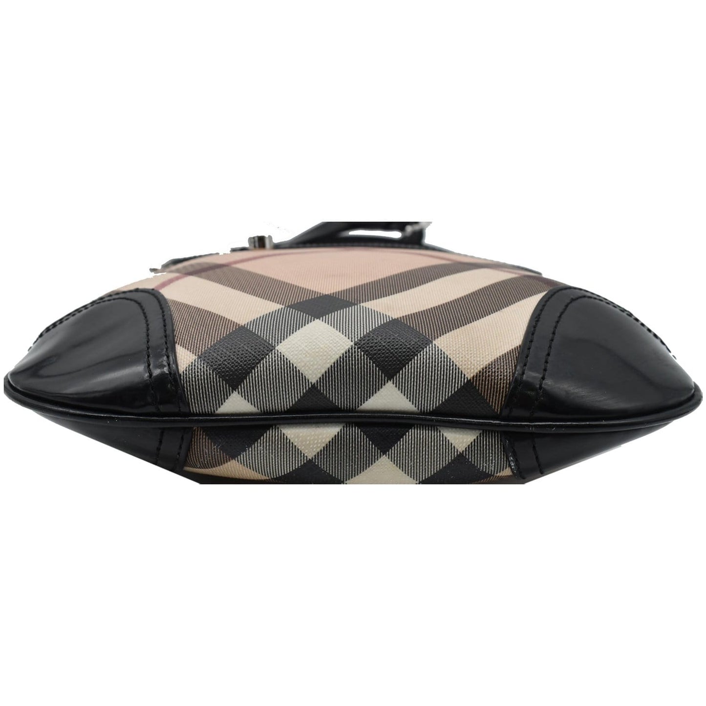 BURBERRY Dryden Small Supernova Check Patent Leather Crossbody Bag Black