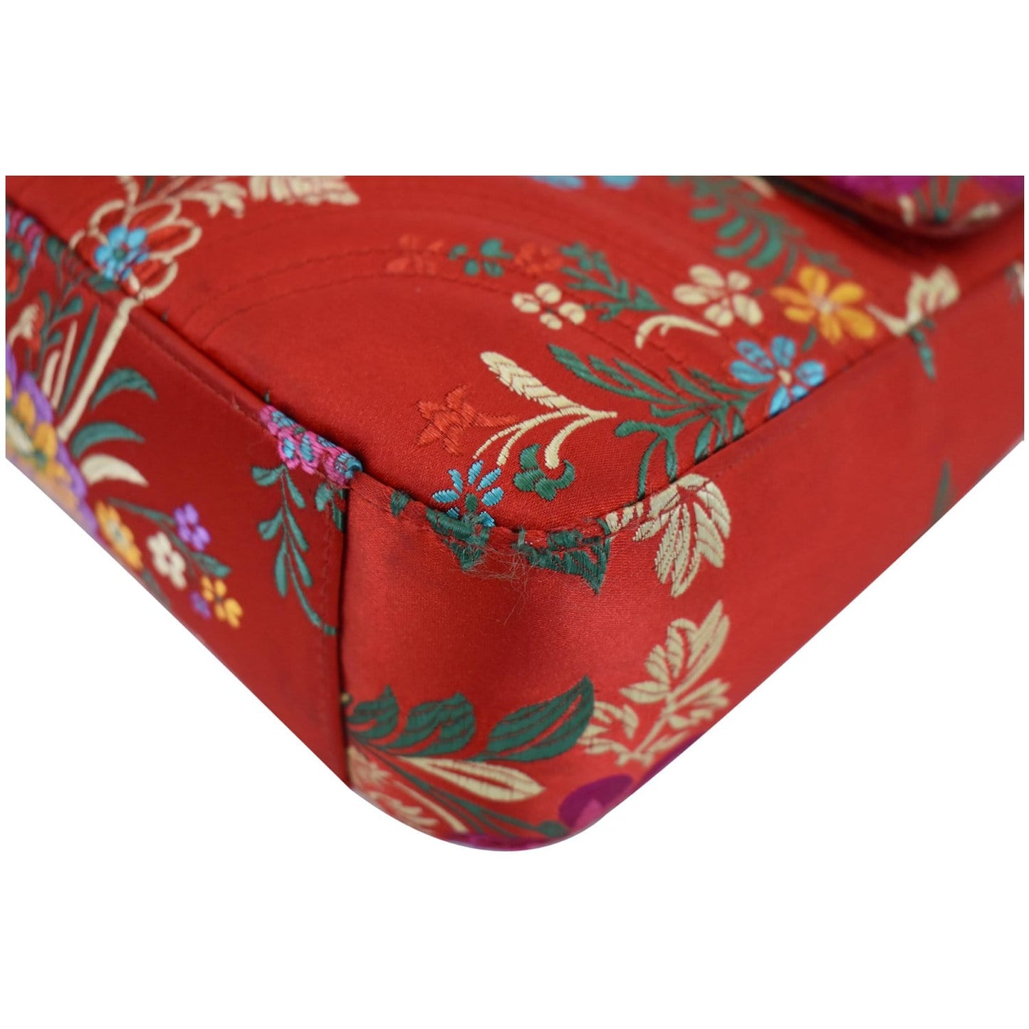 GUCCI GG Marmont Floral Medium Jacquard Matelasse Shoulder Bag Red 443496