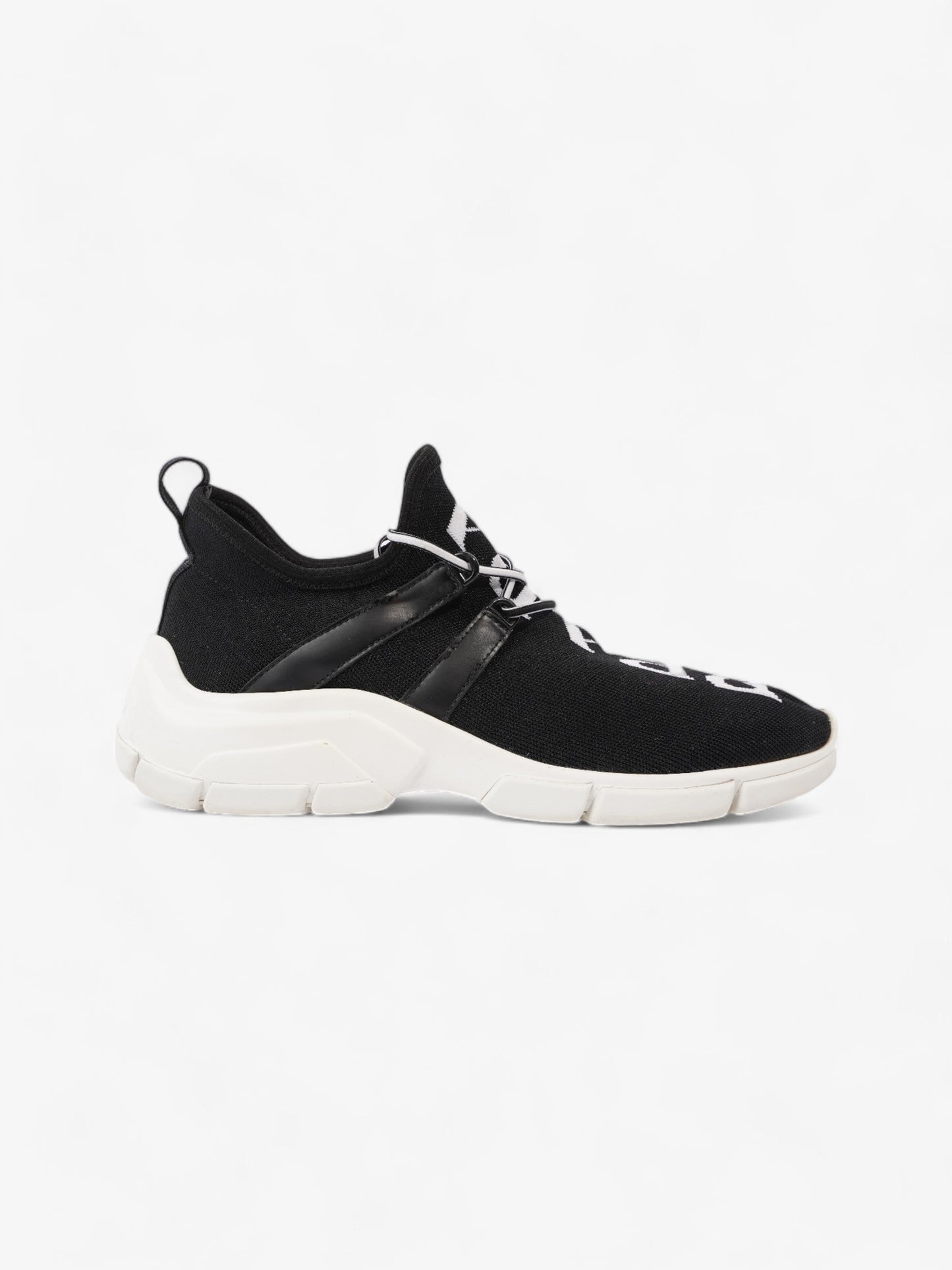 Prada Logo Knit Sneakers Black / White Cotton EU 37 UK 4