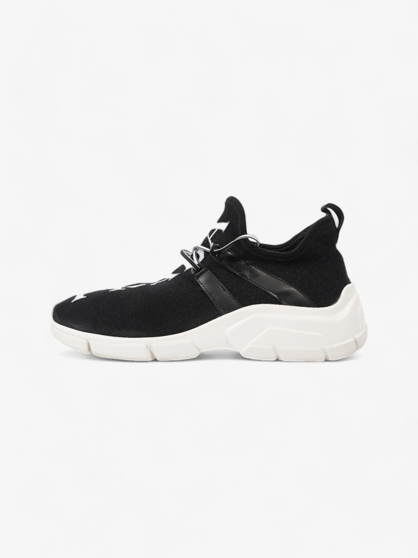 Prada Logo Knit Sneakers Black / White Cotton EU 37 UK 4