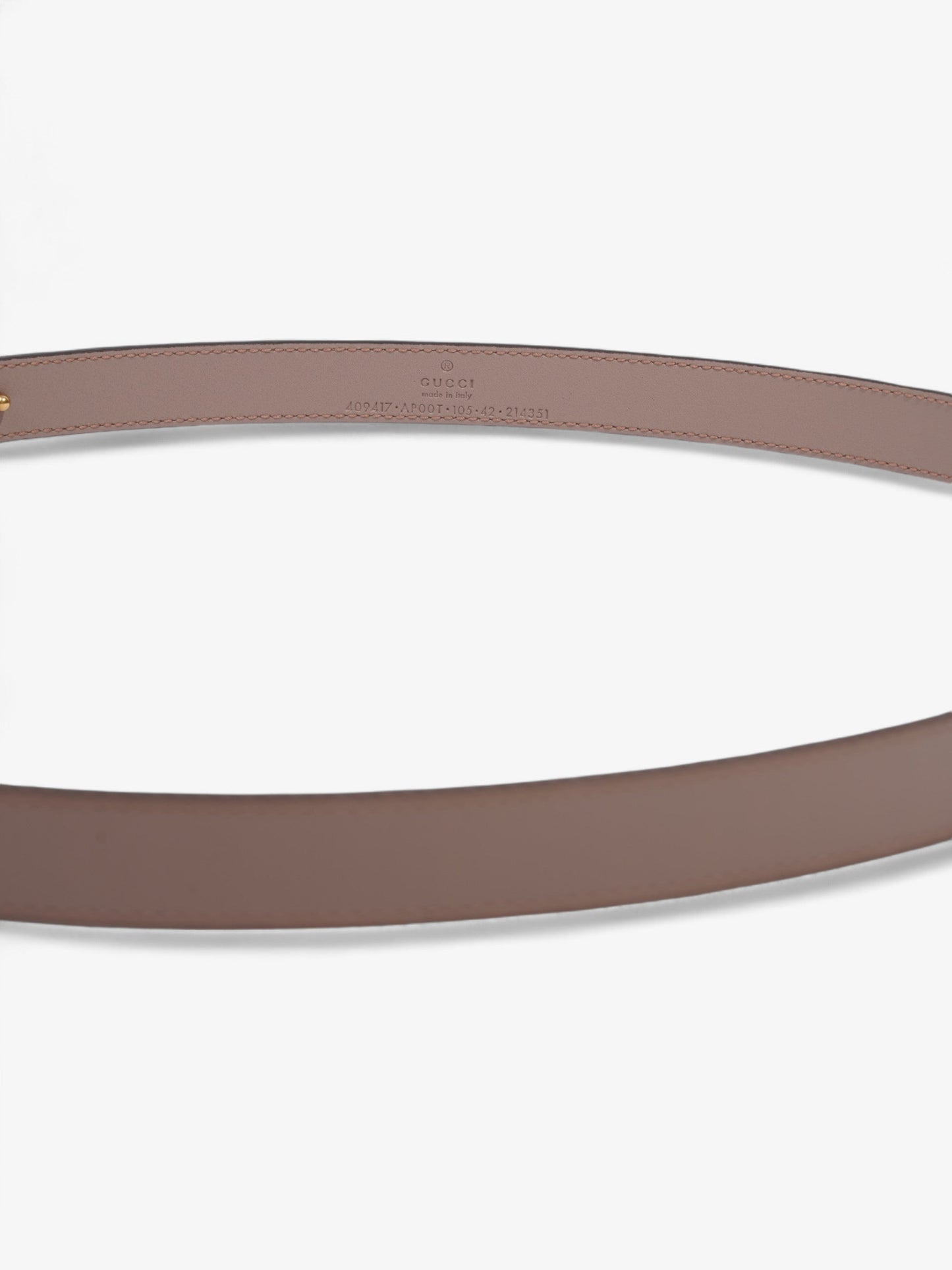 Gucci GG Marmont Thin Belt Dusty Rose / Gold Leather 105cm / 42"