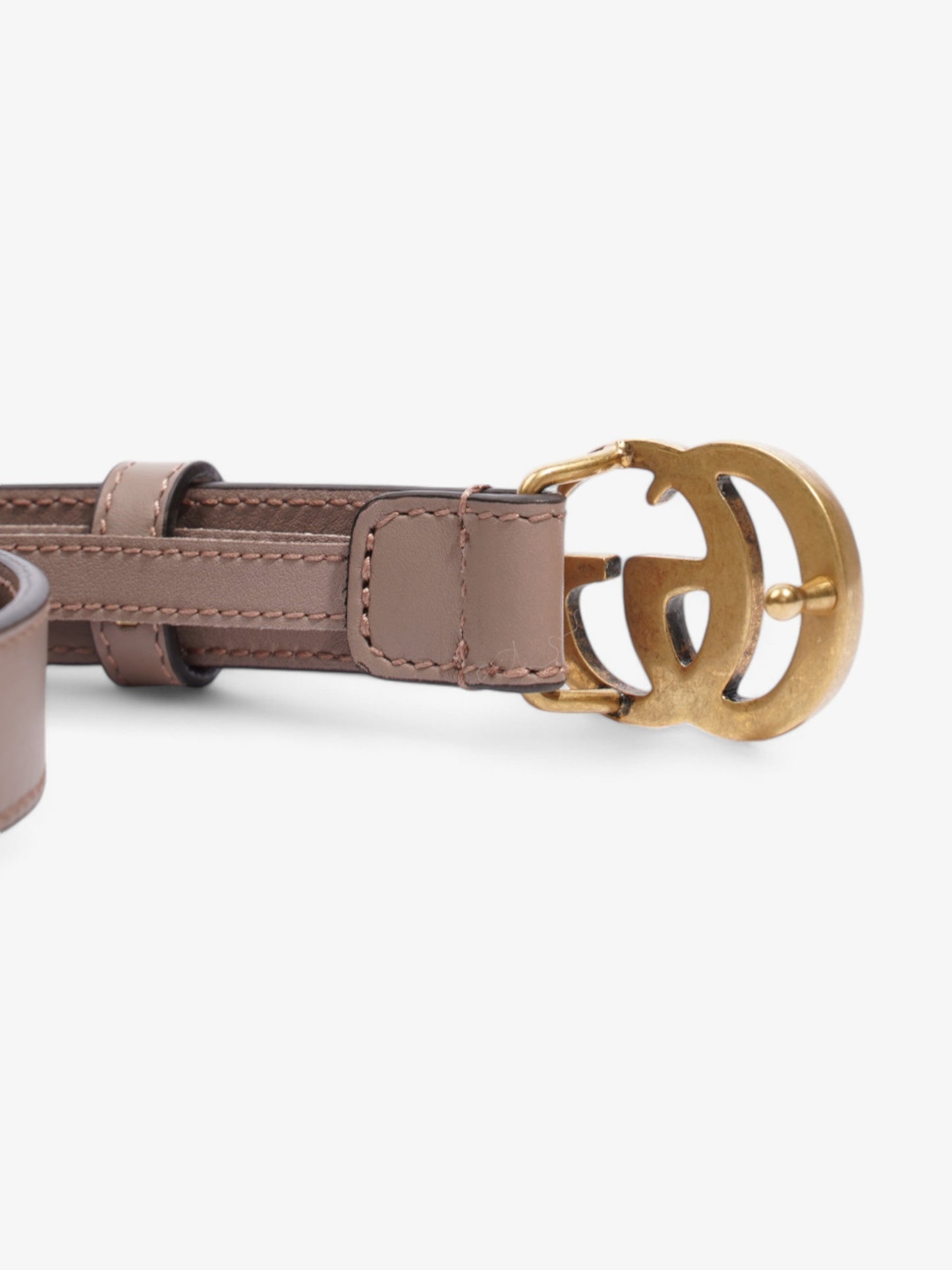 Gucci GG Marmont Thin Belt Dusty Rose / Gold Leather 105cm / 42"