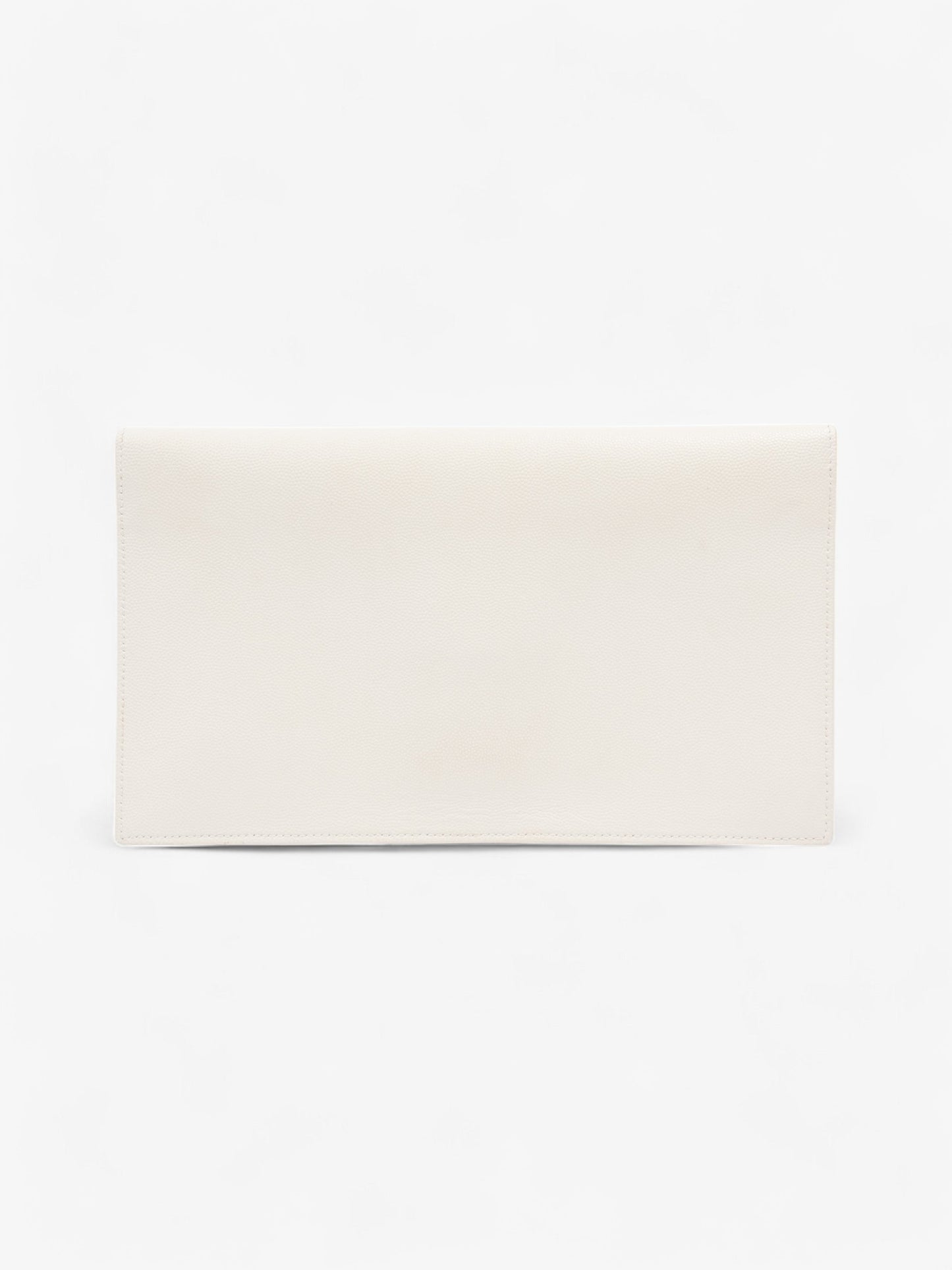Saint Laurent Uptown Clutch Blanc Vintage Grained Leather