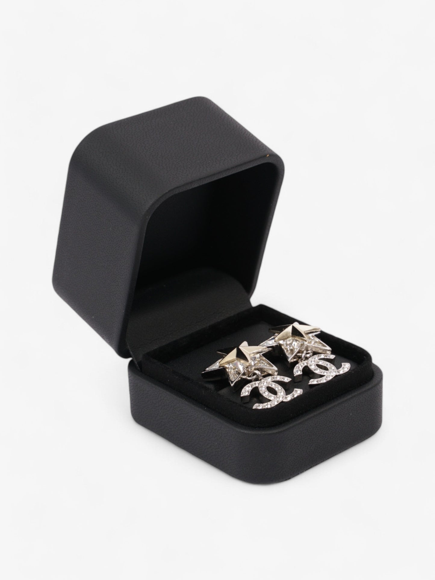 Chanel Star Drop CC Earrings Silver Base Metal