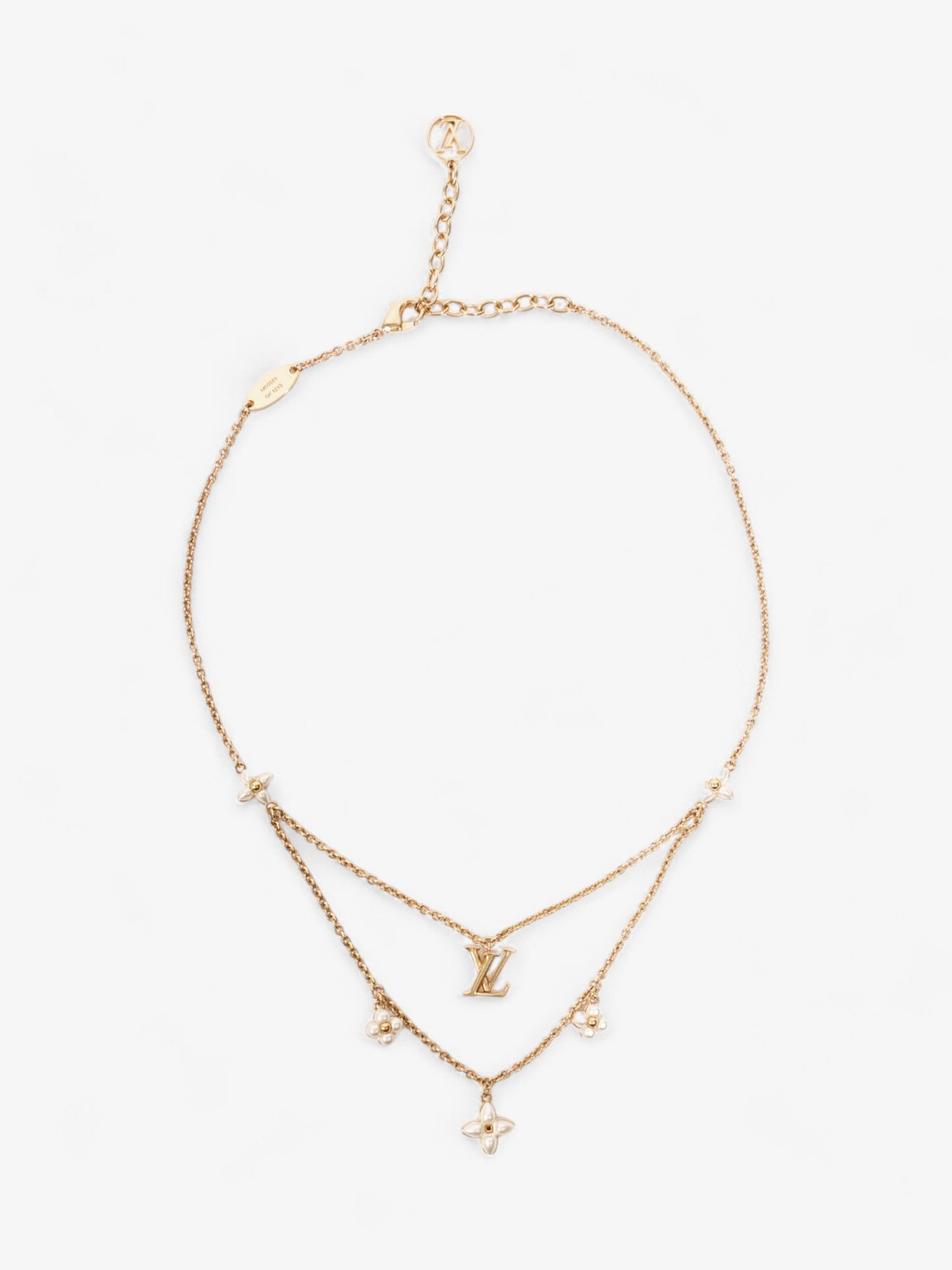 Louis Vuitton LV Floragram Necklace Gold / White Base Metal