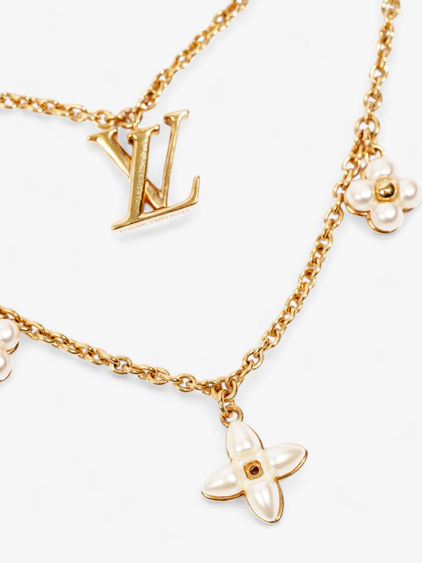 Louis Vuitton LV Floragram Necklace Gold / White Base Metal