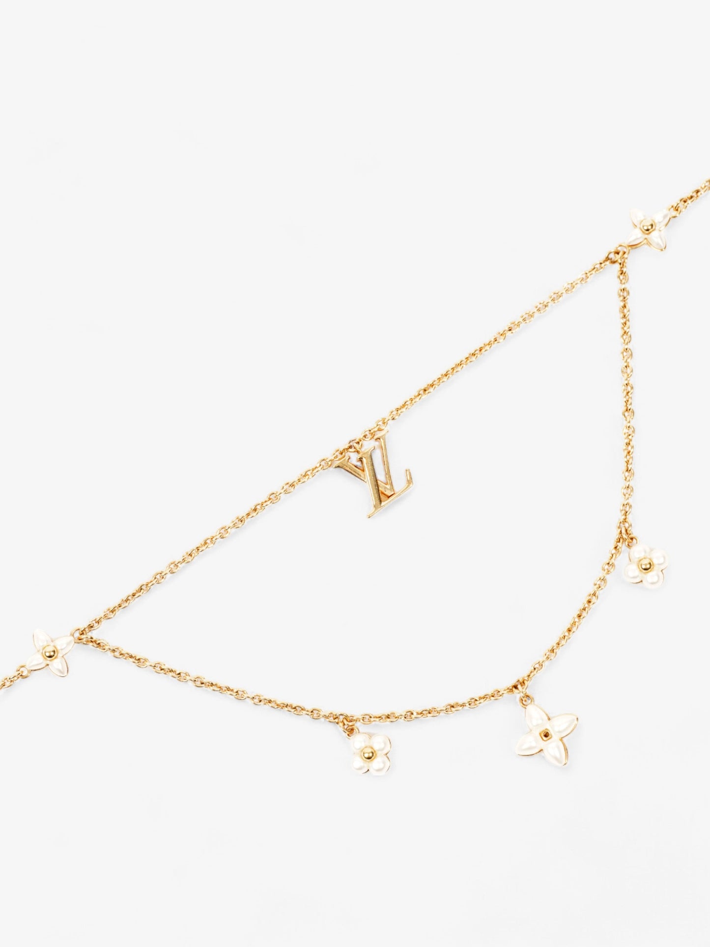 Louis Vuitton LV Floragram Necklace Gold / White Base Metal