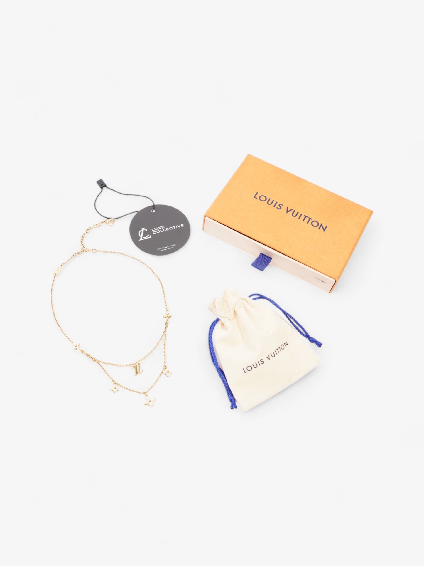 Louis Vuitton LV Floragram Necklace Gold / White Base Metal