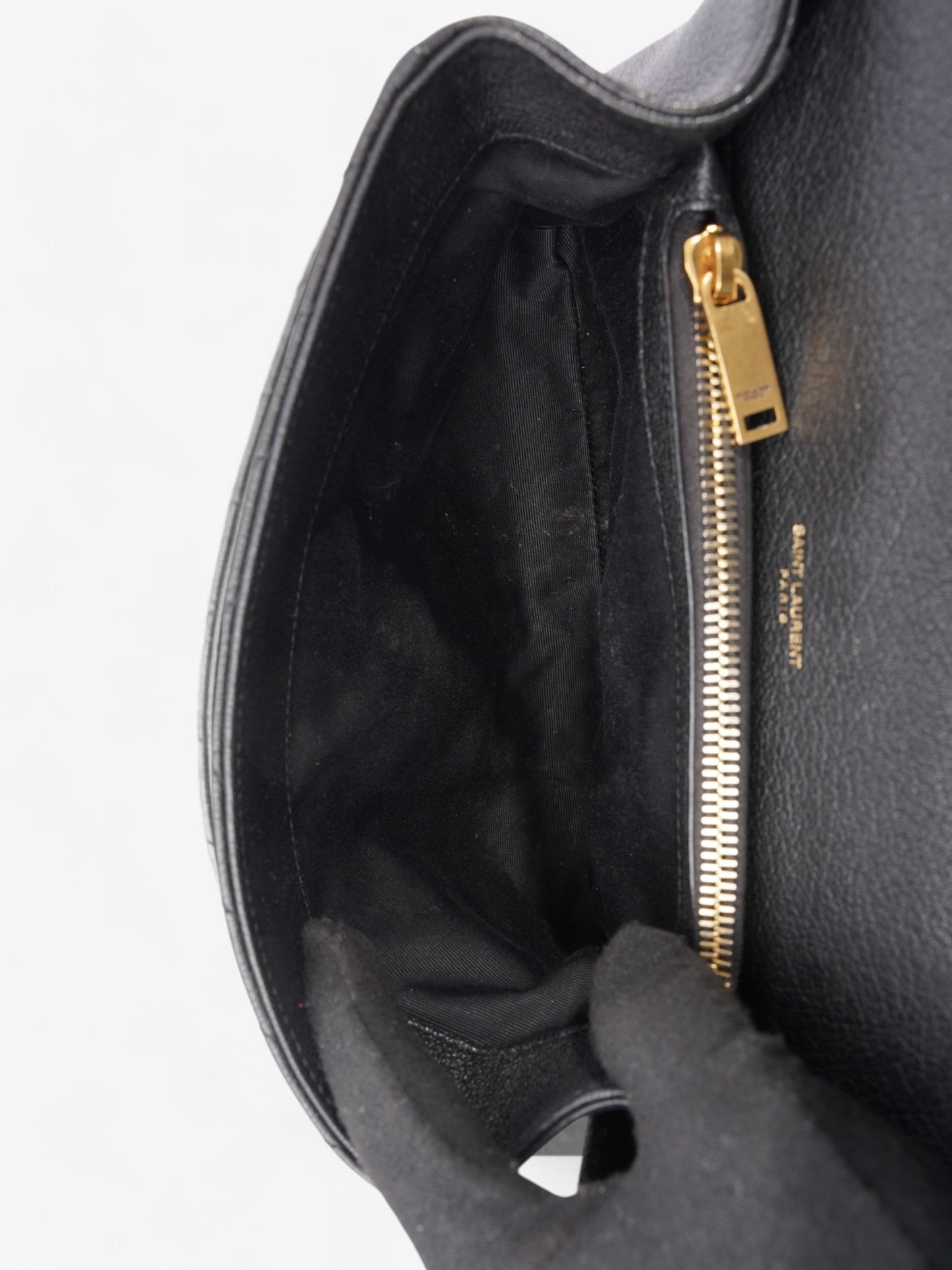 Saint Laurent College Black Lambskin Leather Medium