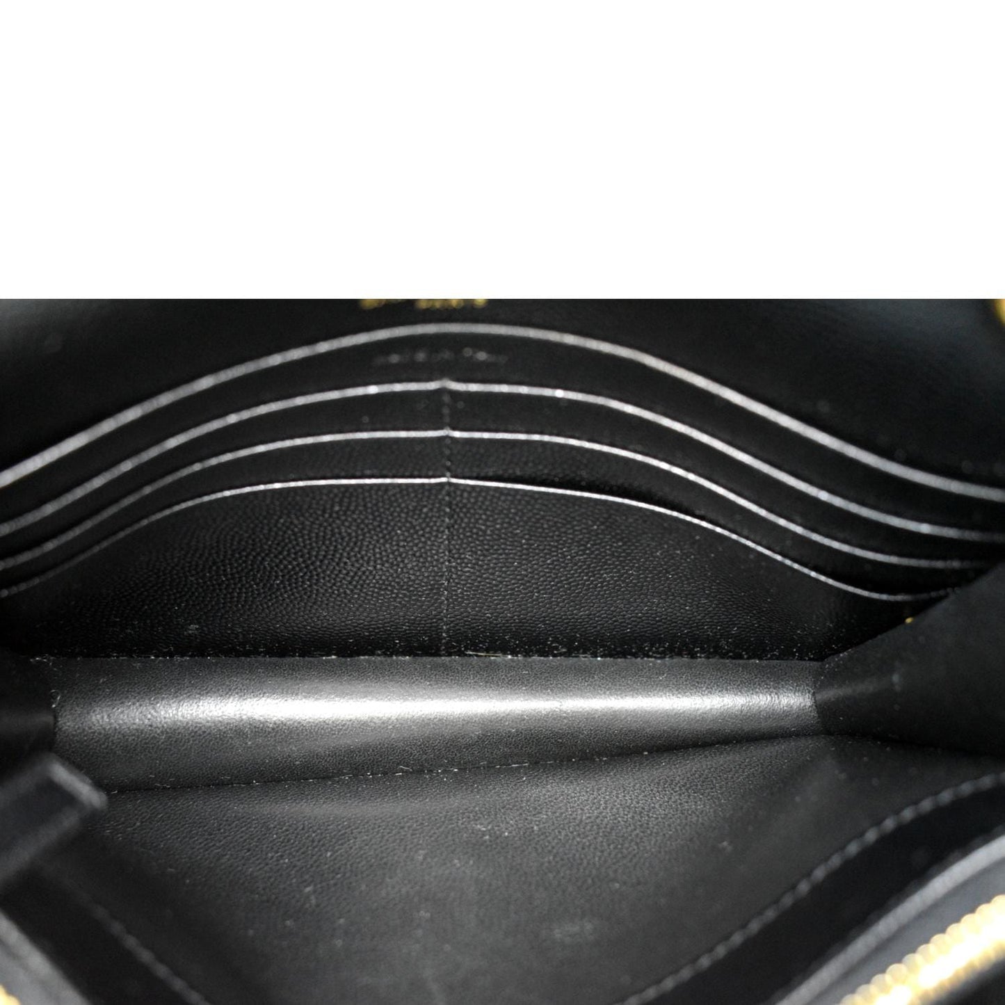 YVES SAINT LAURENT Envelope Monogram Leather Crossbody Chain Wallet Black