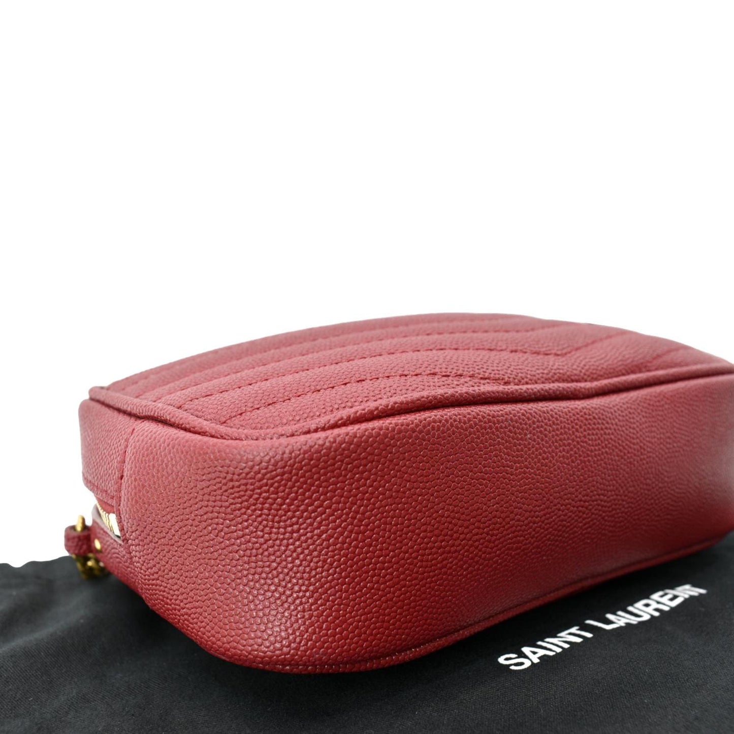 YVES SAINT LAURENT Mini Lou Leather Camera Crossbody Bag Red