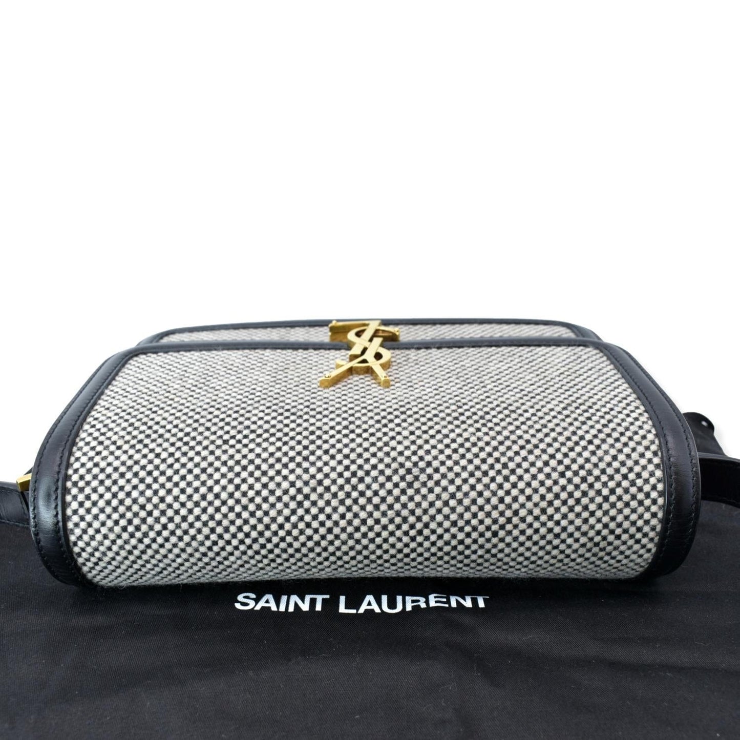 Yves Saint Laurent Solferino Medium Canvas and Leather Shoulder Bag White